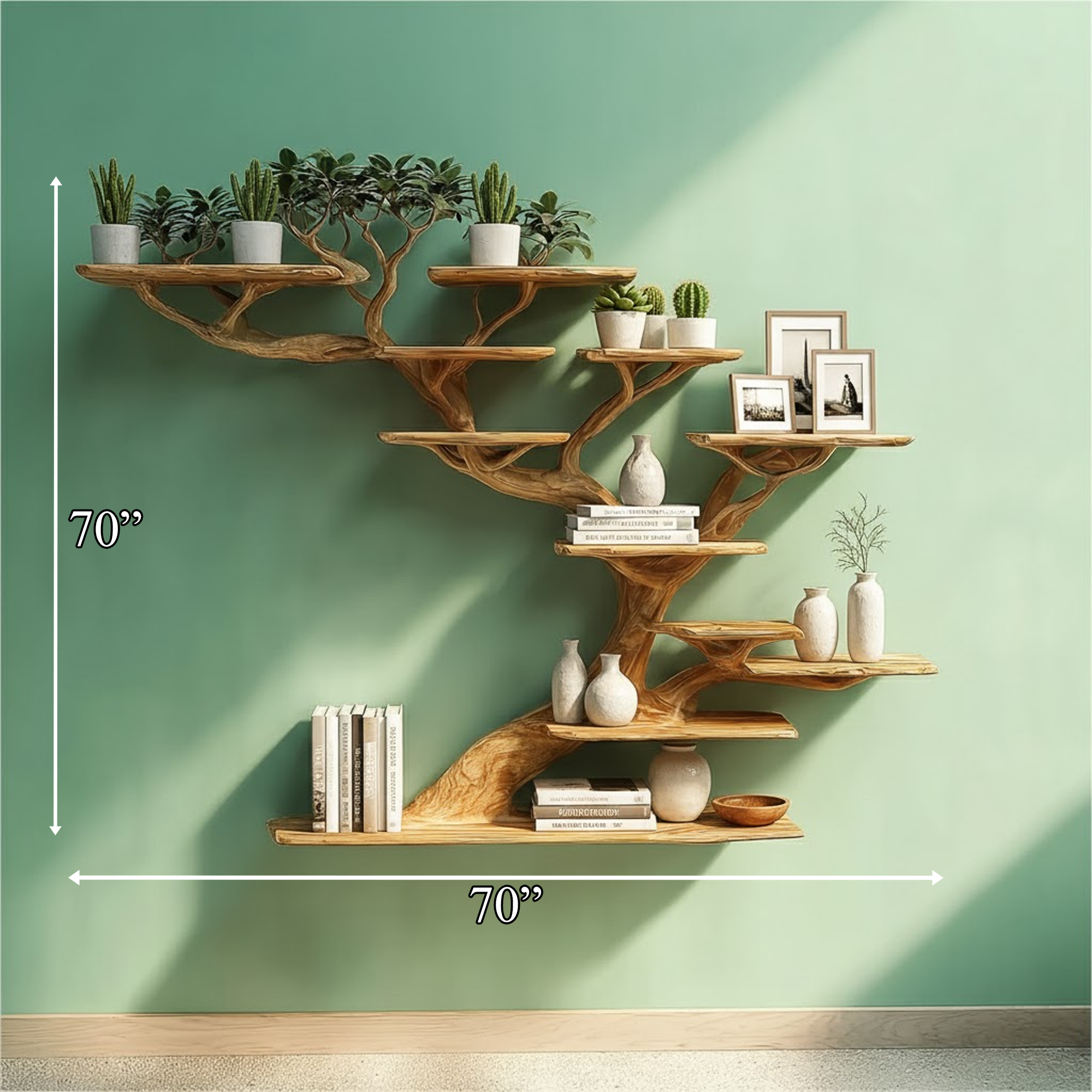 Rustic Organic Branch Shelf Living Room Or Study Room SINLKITB599