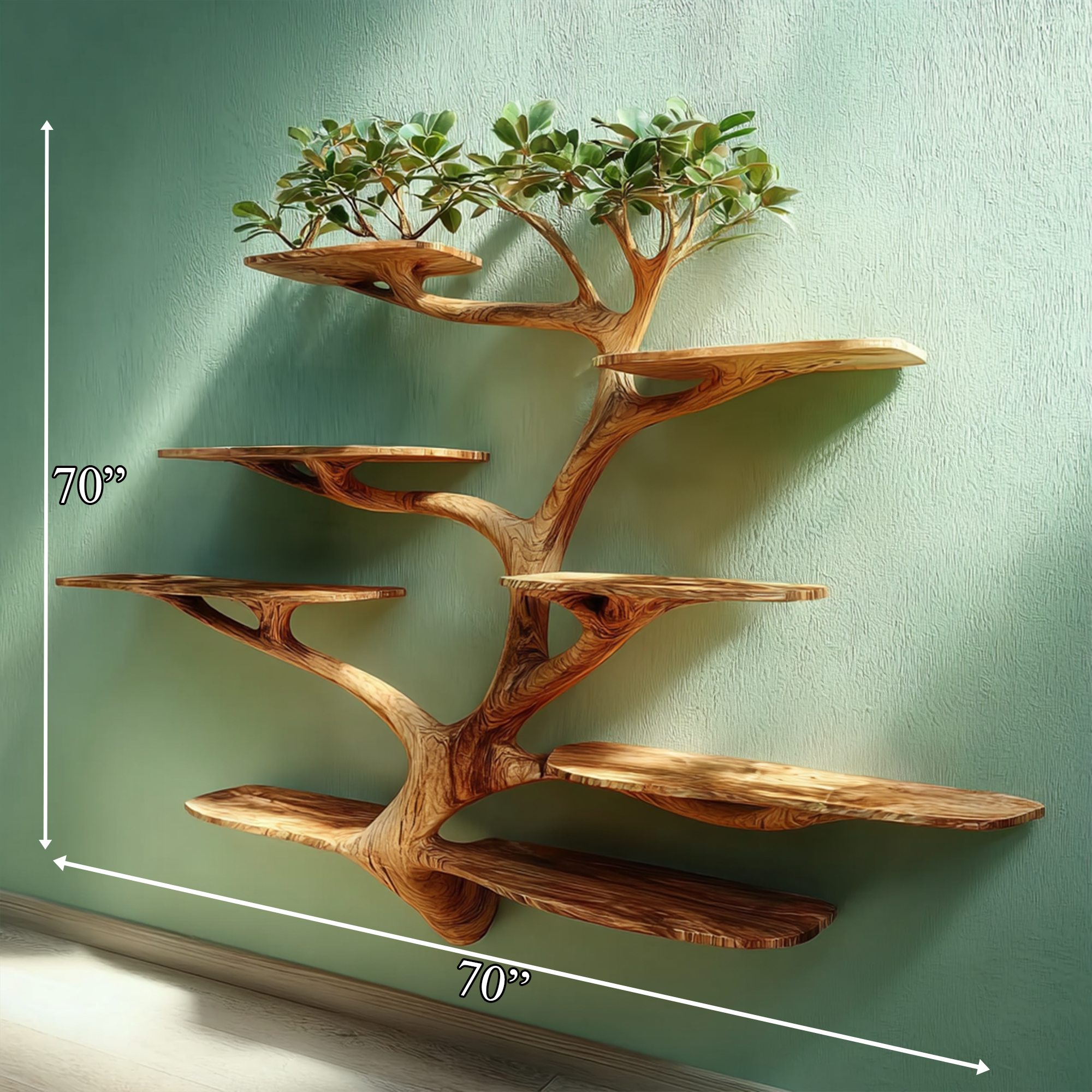 Rustic Organic Tree Branch Shelf Living Room Or Office SINLKITB600