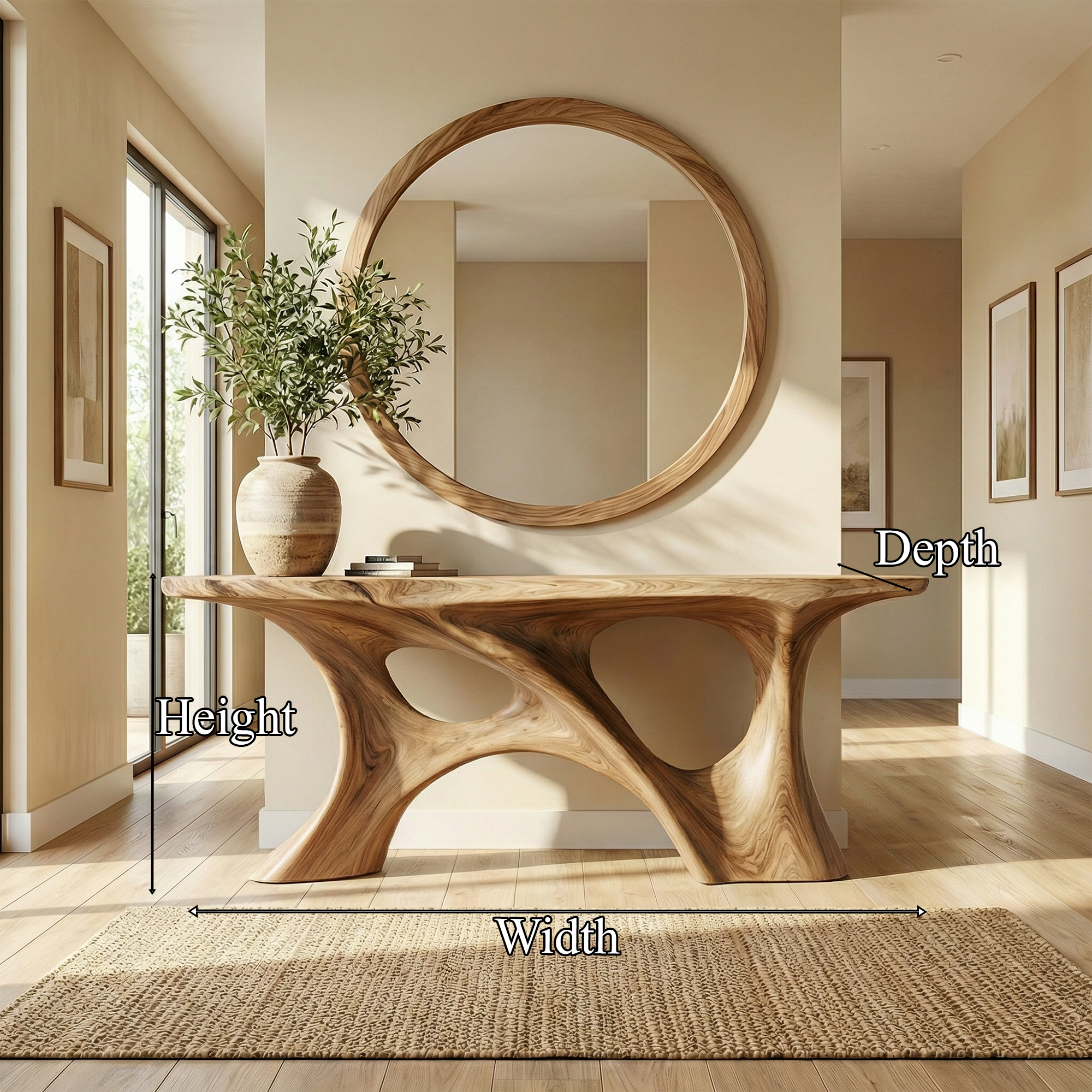 Organic Double Void Console Table Entryway Hallway Living Room SINLKICS506
