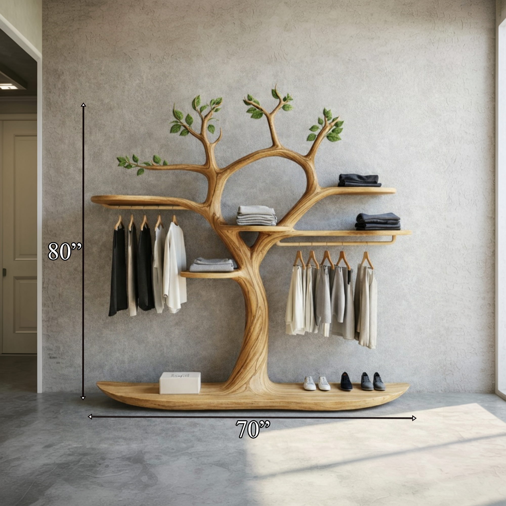 Rustic Tree Style Coat Rack Home Entryway Decor SINLKITCR089