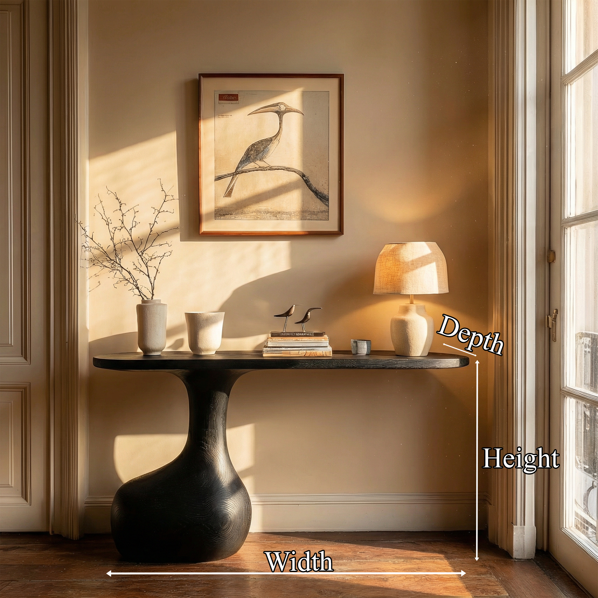 Minimalist Pedestal Console Table Entryway Hallway Living Room SINLKICS489
