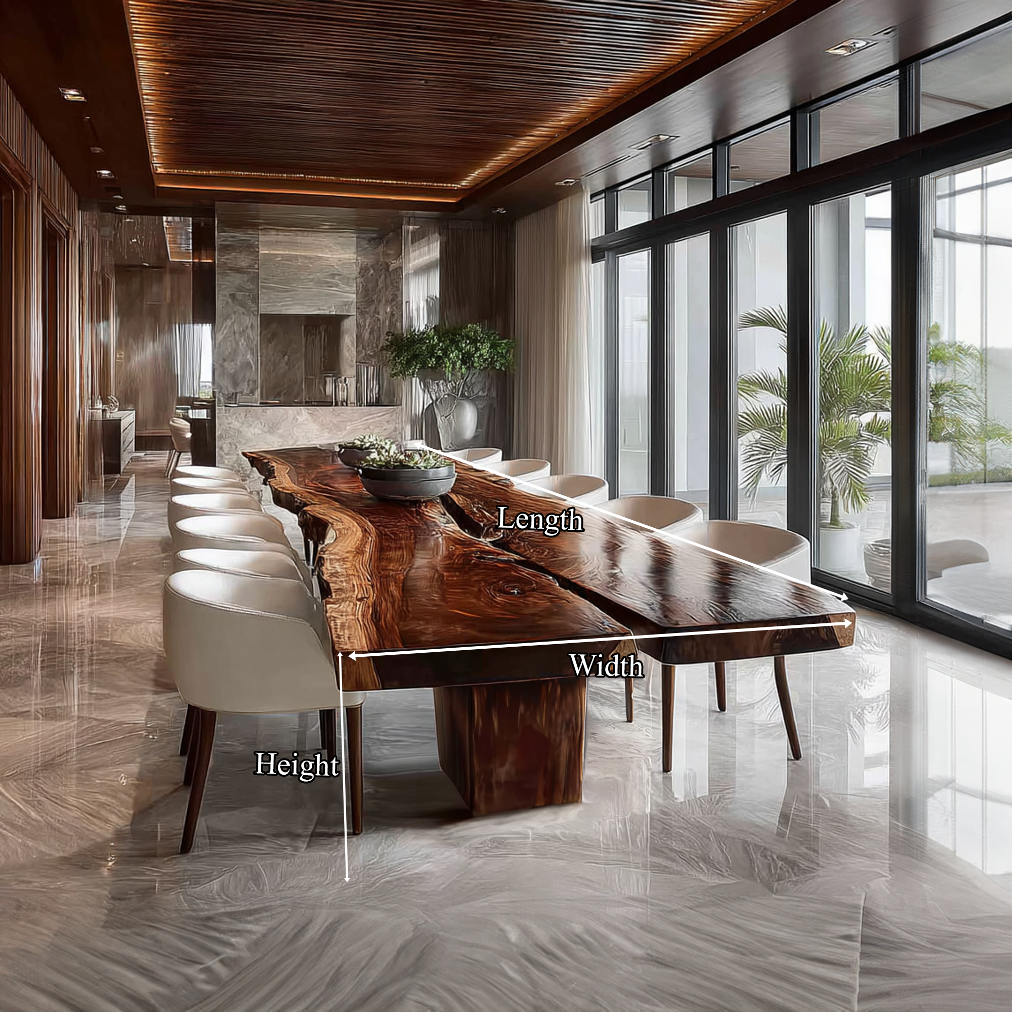 Rustic Handcrafted Wooden Dining Table Dining Room SINLKIDT095