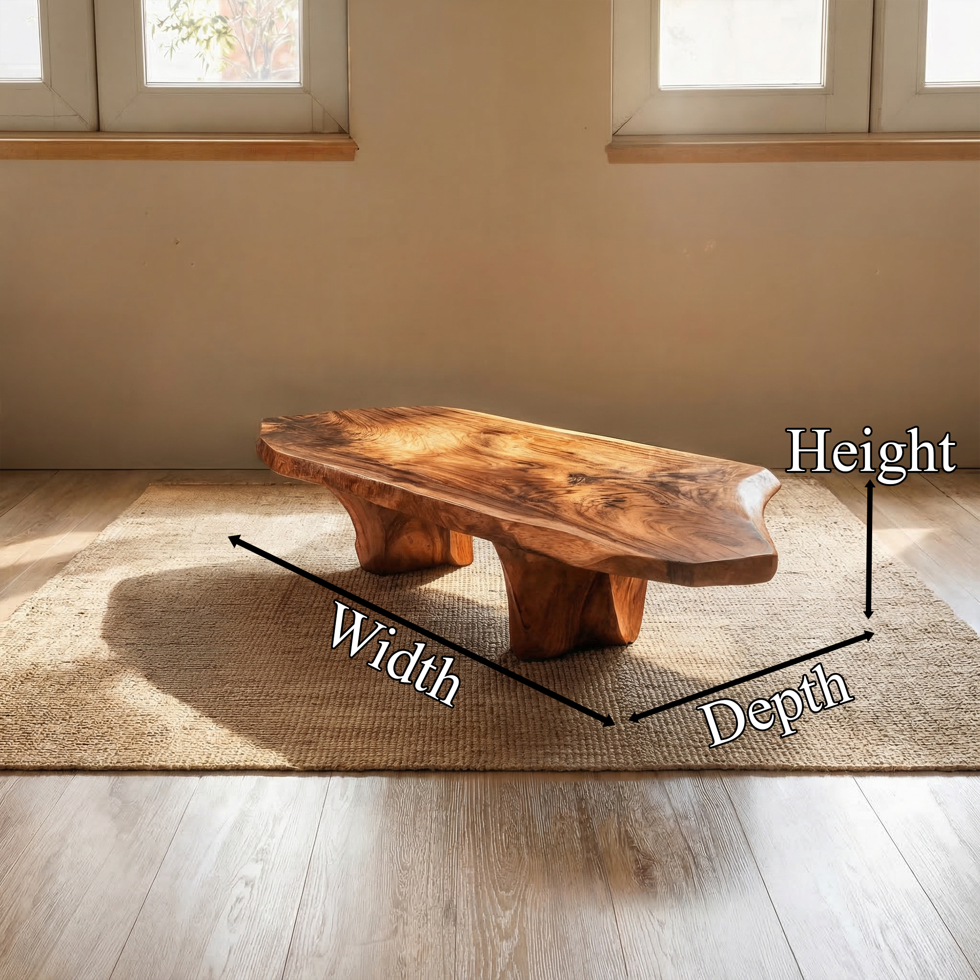 Rustic Sculptural Coffee Table For Living Room And Bedroom SINLKICF339