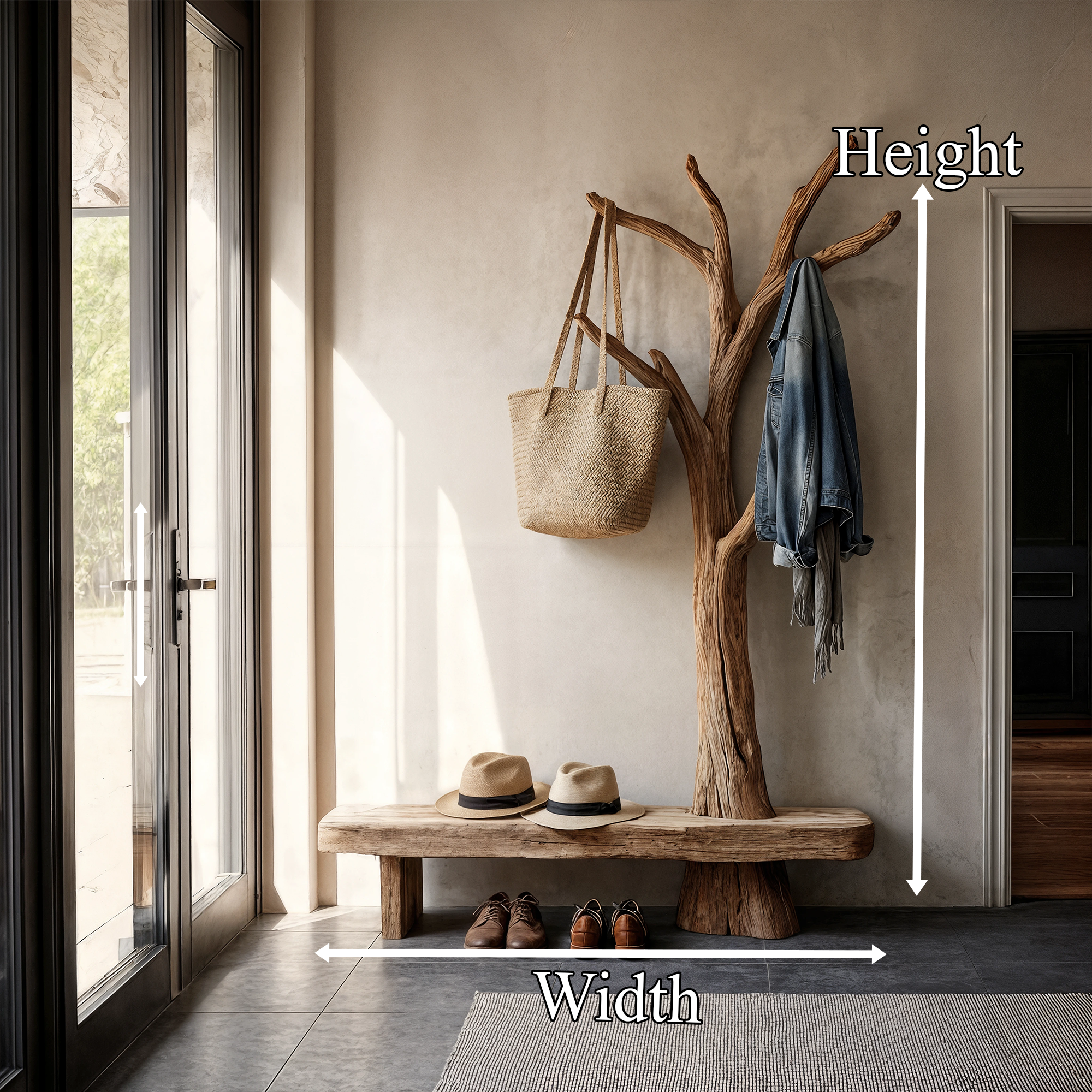 Rustic Tree Coat Rack Entryway And Hallway SINLKITCR106