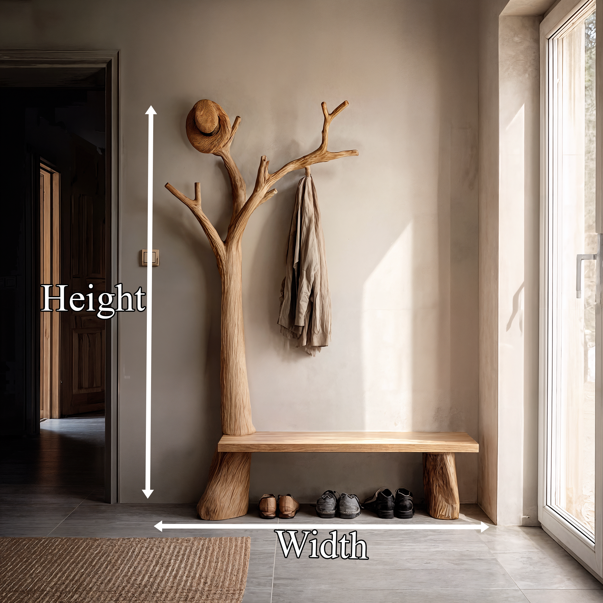 Rustic Standing Tree Coat Rack Entryway And Living Room SINLKITCR107