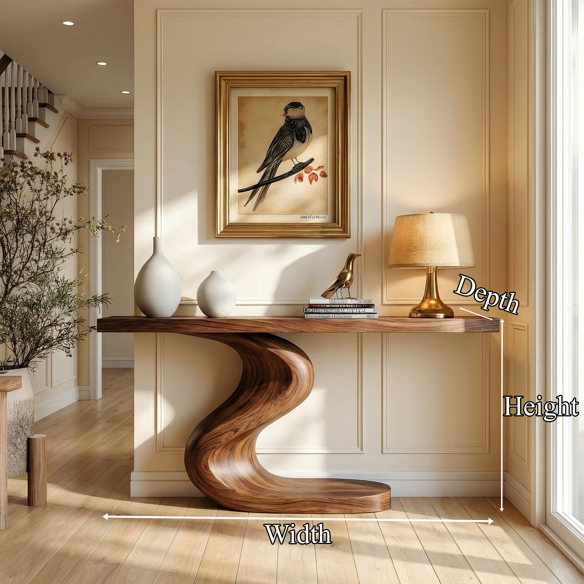 Artistic Flowing Base Console Table Entryway Hallway Living Room SINLKICS491