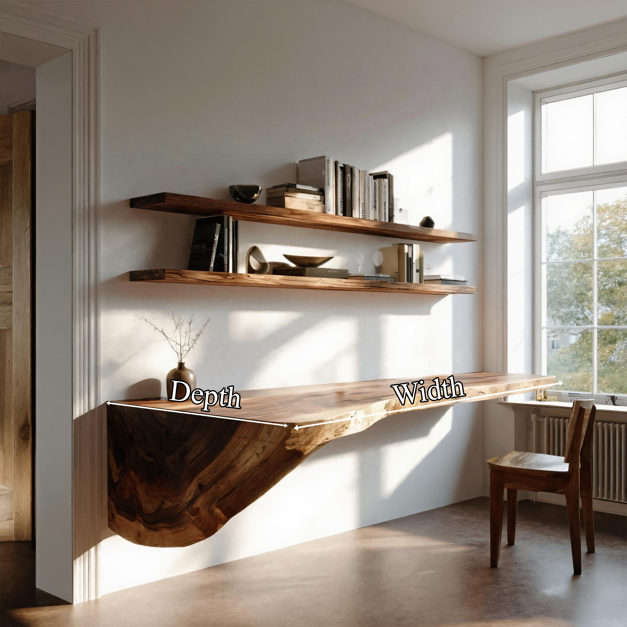 Organic Floating Desk For Home Office Or Living Space SINLKIFL377