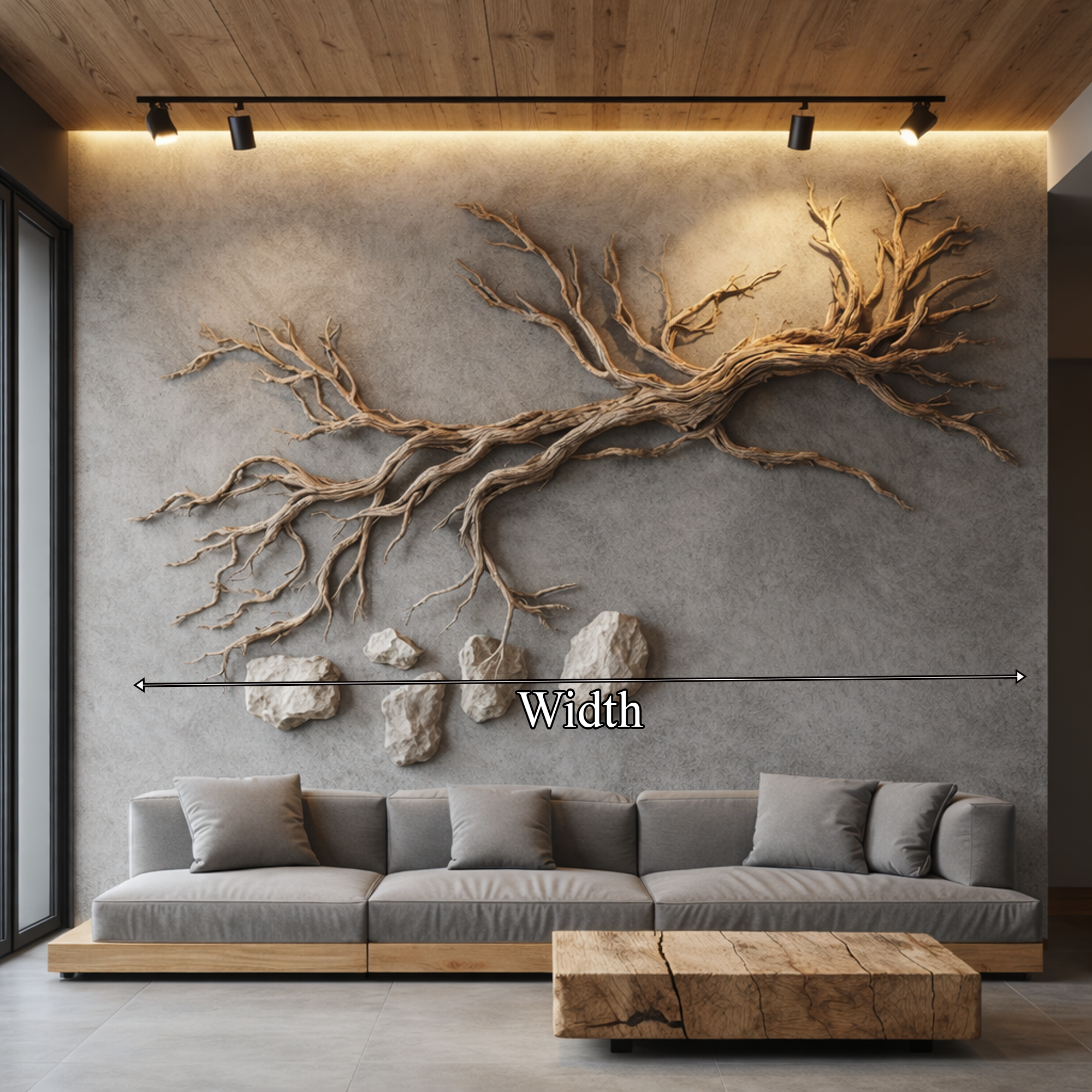 Organic Branch Solid Wood Wall Art Sculptural Interior Decor SINLKIWD027