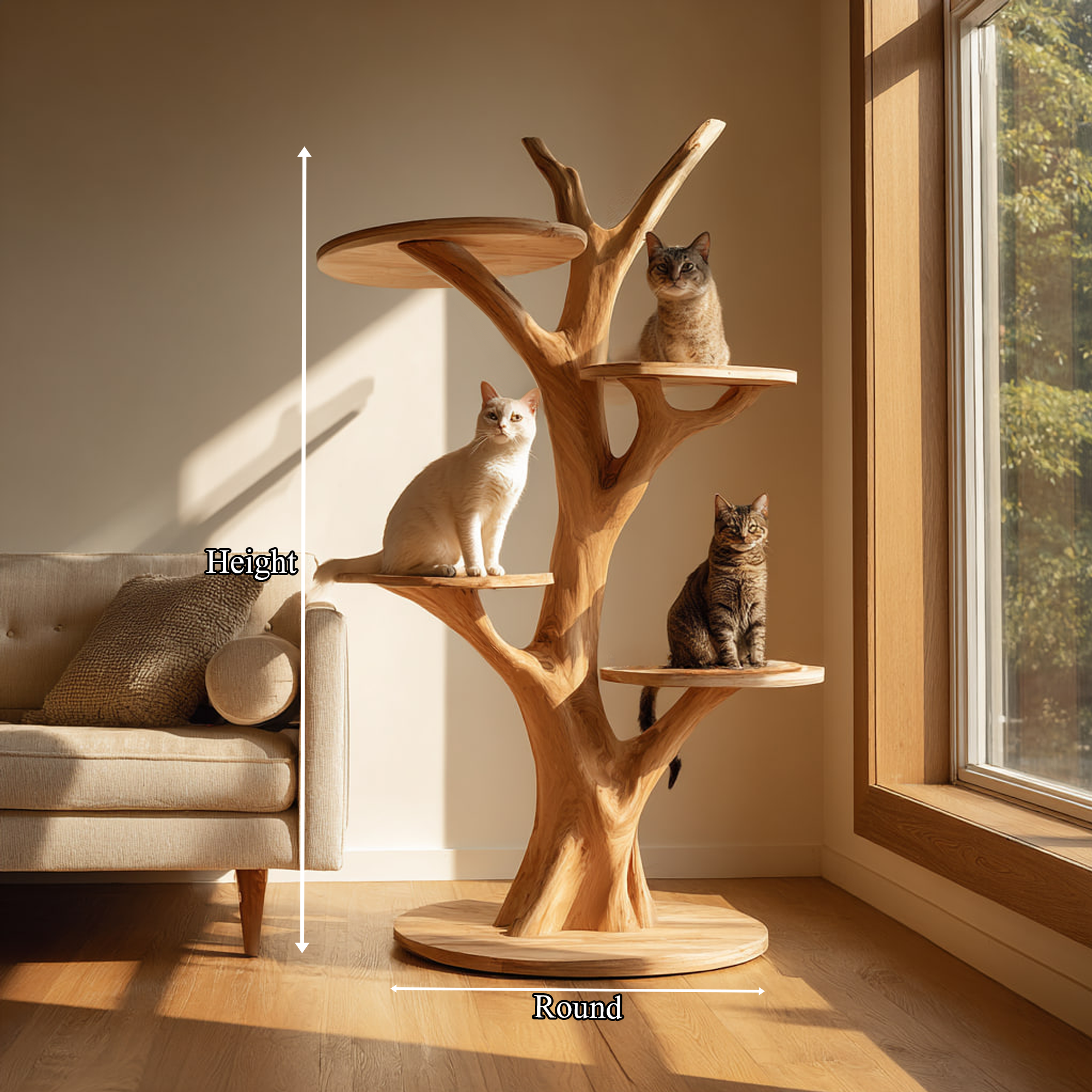 Rustic Cat Tower Tree Inspired Furniture Living Room SINLKITT050