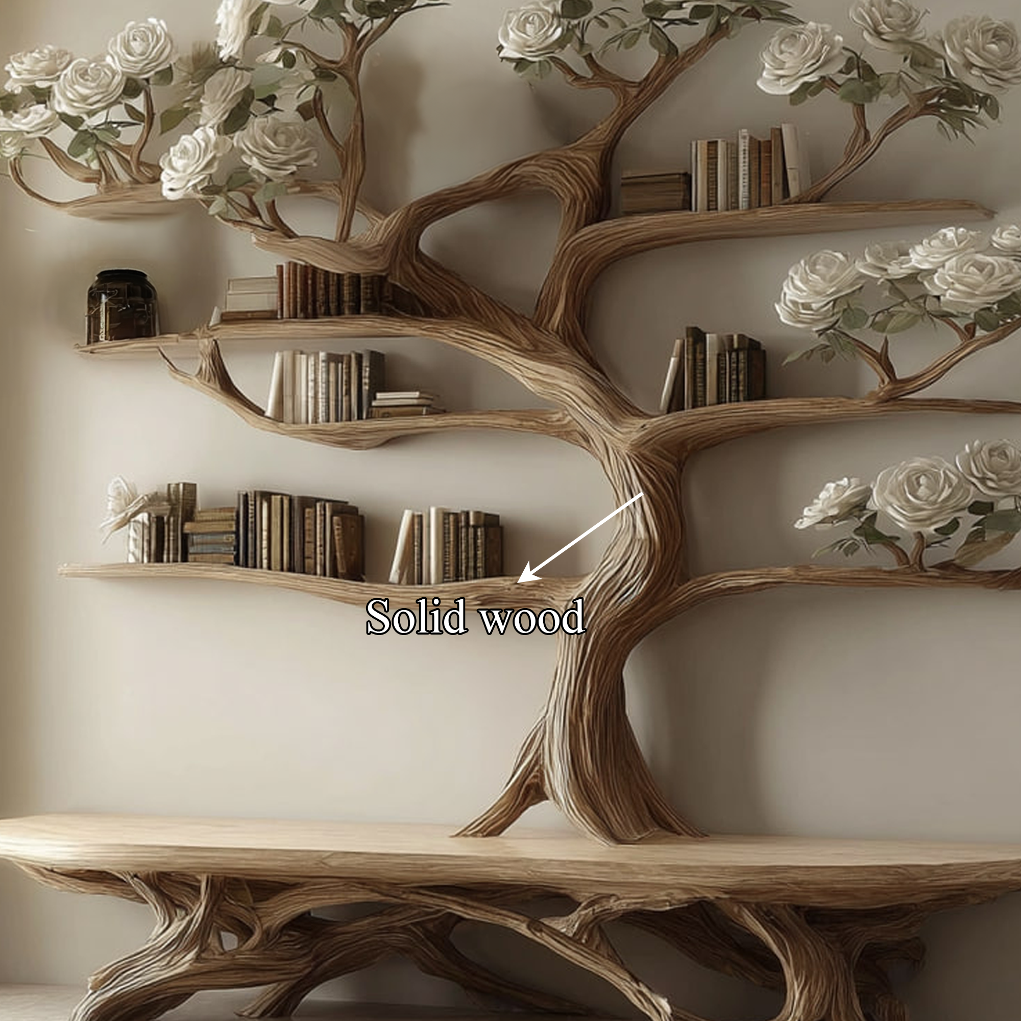 Rustic Artistic Tree Shelf Study Room SINLKITB242