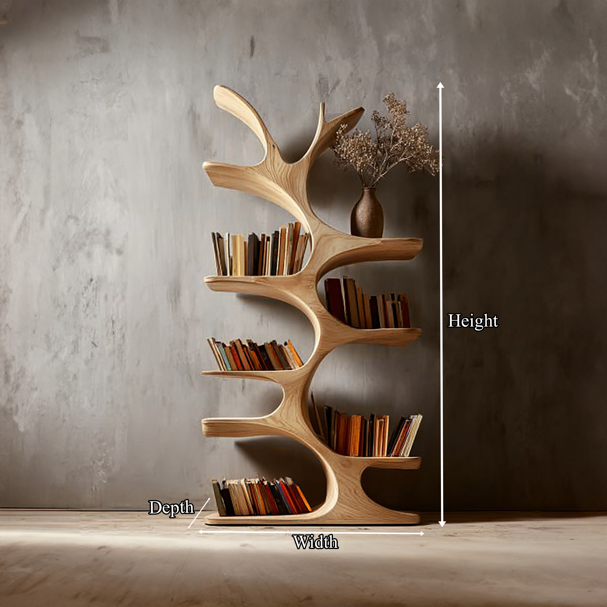 Midcentury Tree Bookcase Home Office SINLKITB249