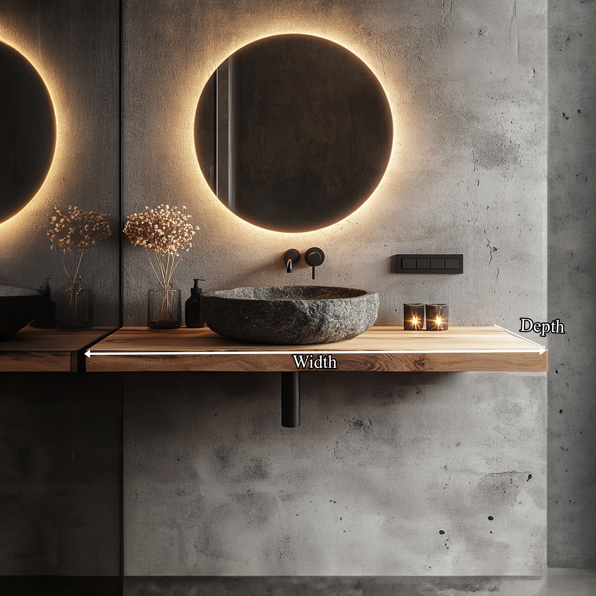 Rustic Floating Bathroom Vanity Modern Washroom Space SINLKIBRV190