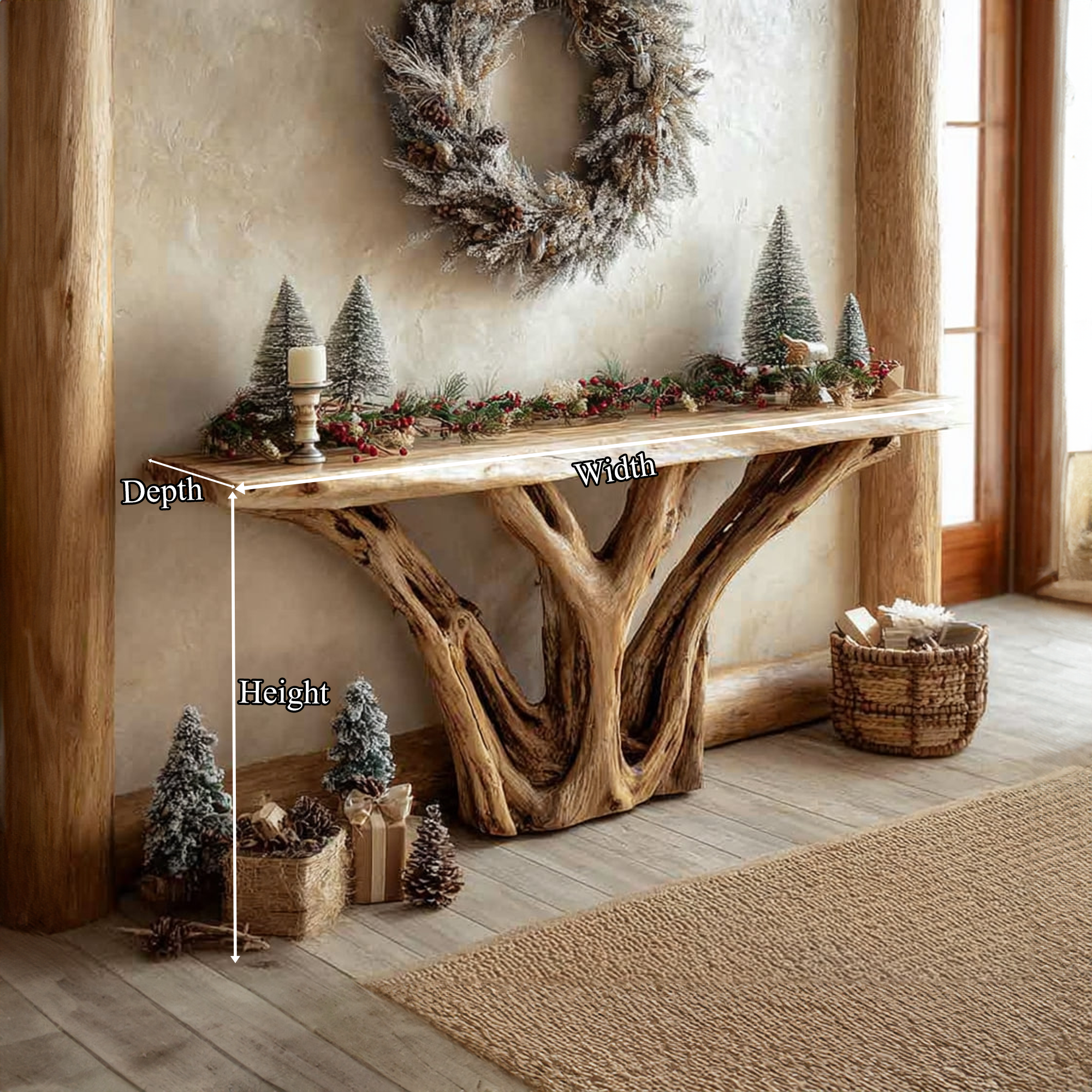 Rustic Entry Console Table Living Room Holiday Accent SINLKICS255