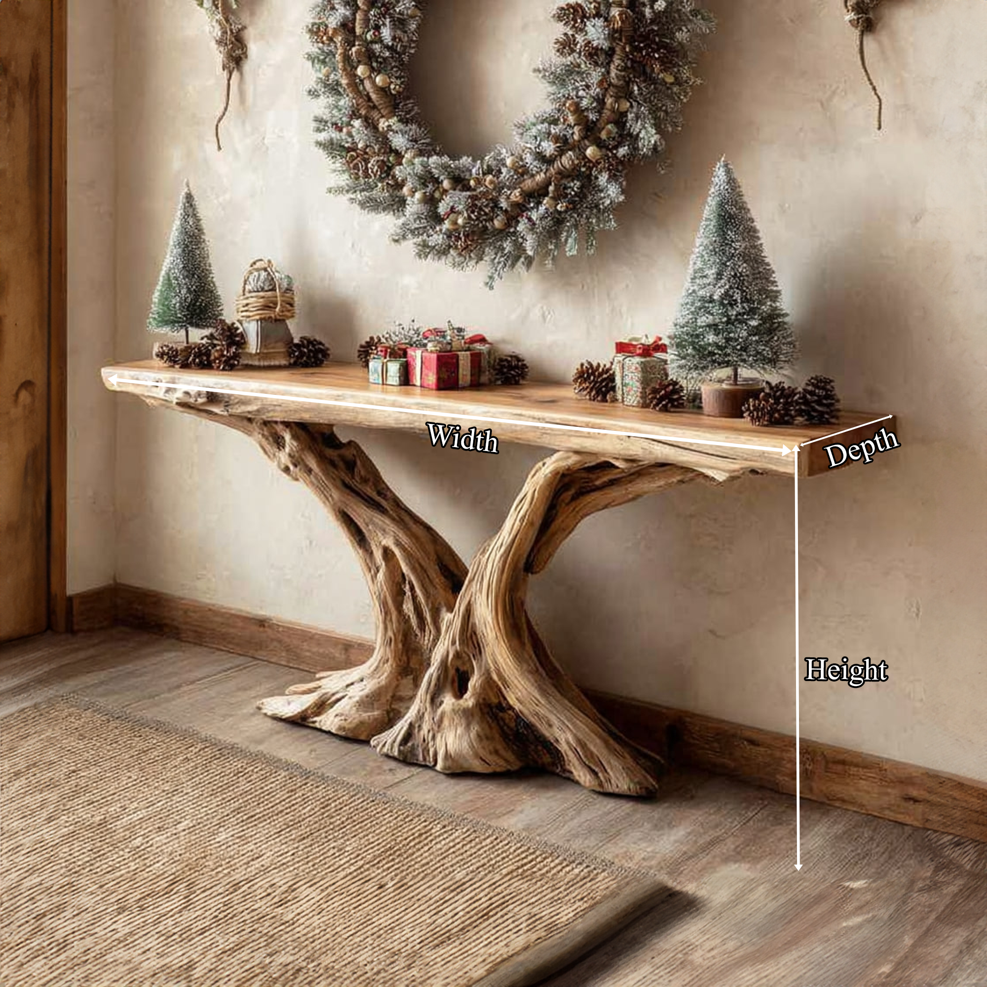 Rustic Console Table Living Room Holiday Accent SINLKICS256