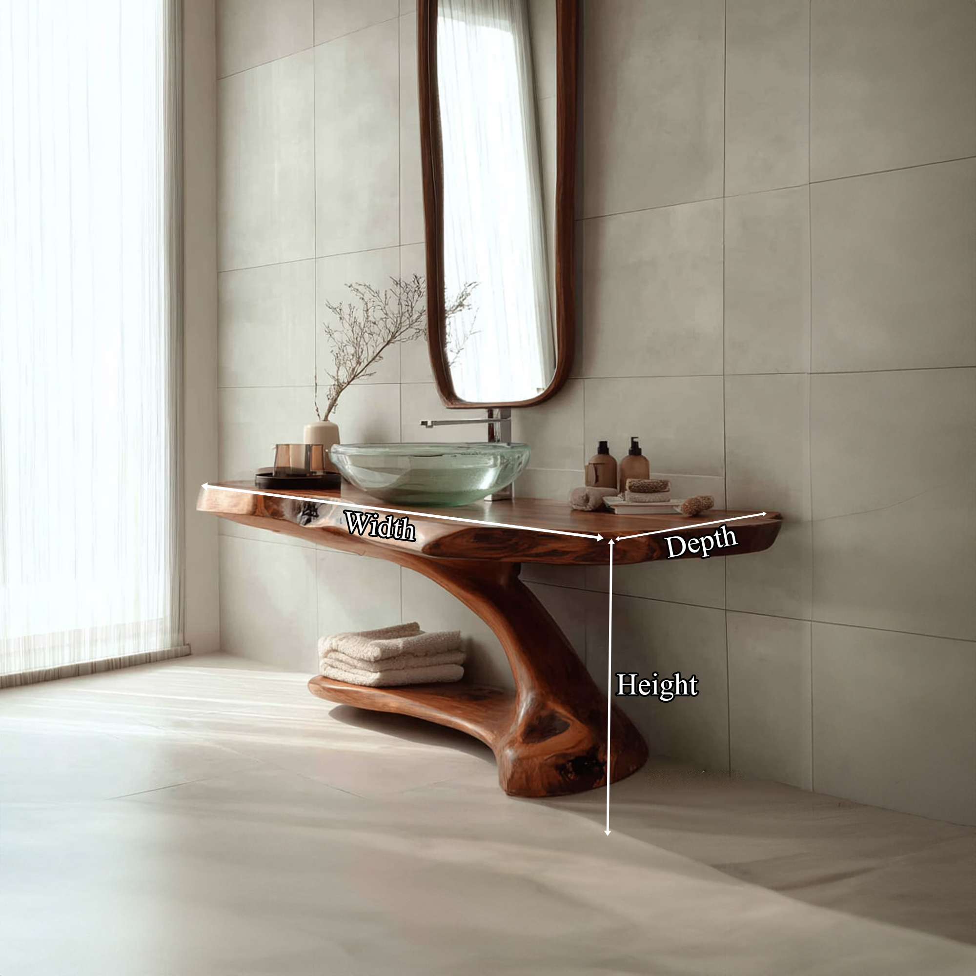 Midcentury Handmade Washstand Washroom SINLKIBRV128