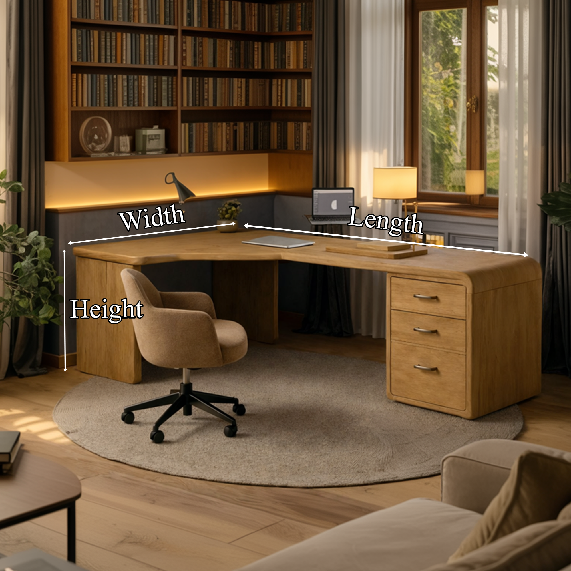 Modern L Shape Wooden Desk Home Office Corner Workstation Study Table SINLKIDK083