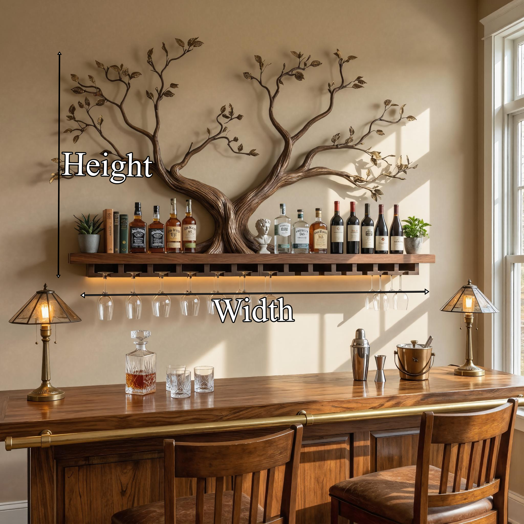 Scandinavian Wooden Wine Rack Wall Shelf For Kitchen Dining Room Home Bar SINLKIWR013