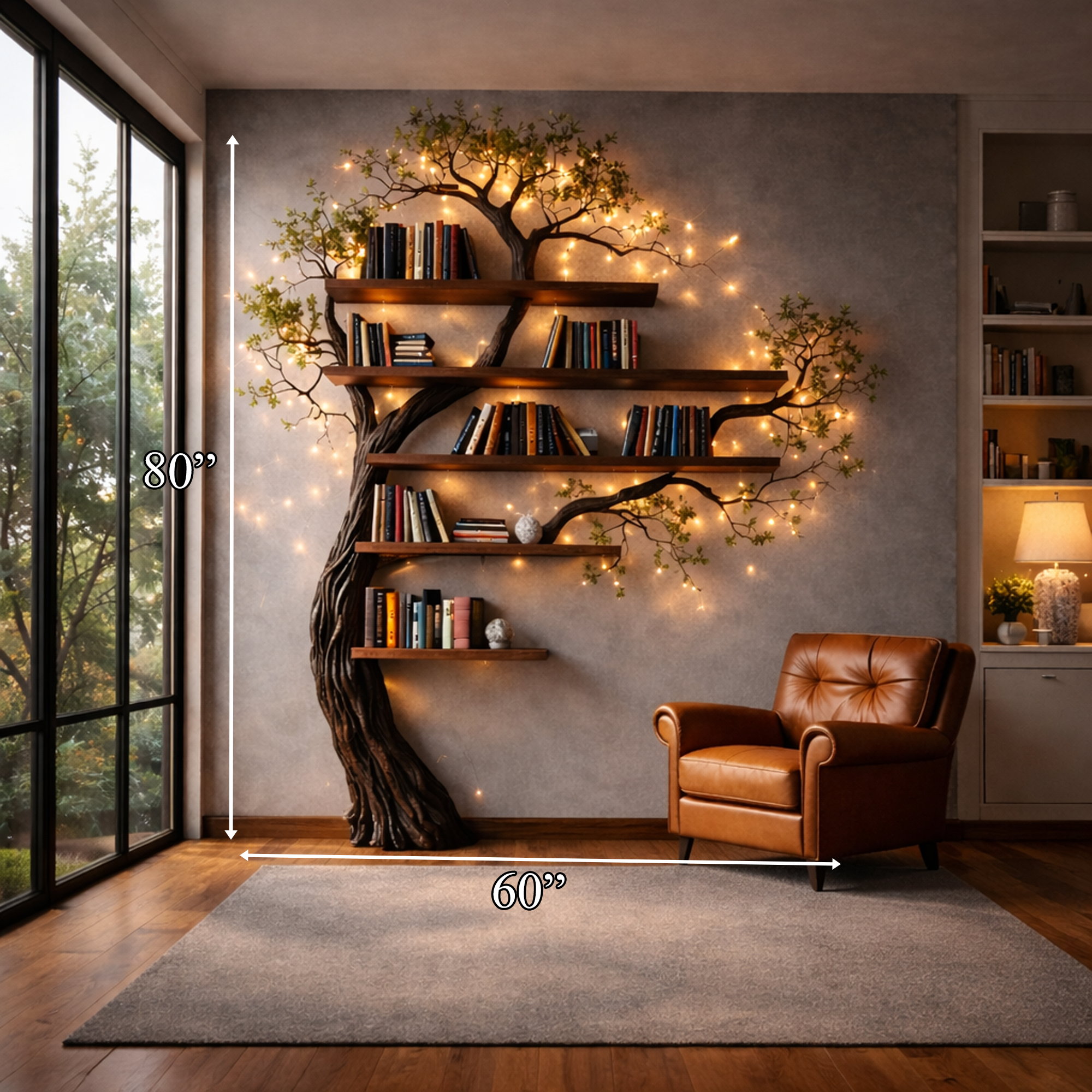 Organic Modern Wall Mounted Bookshelf For Living Room And Study SINLKITB624