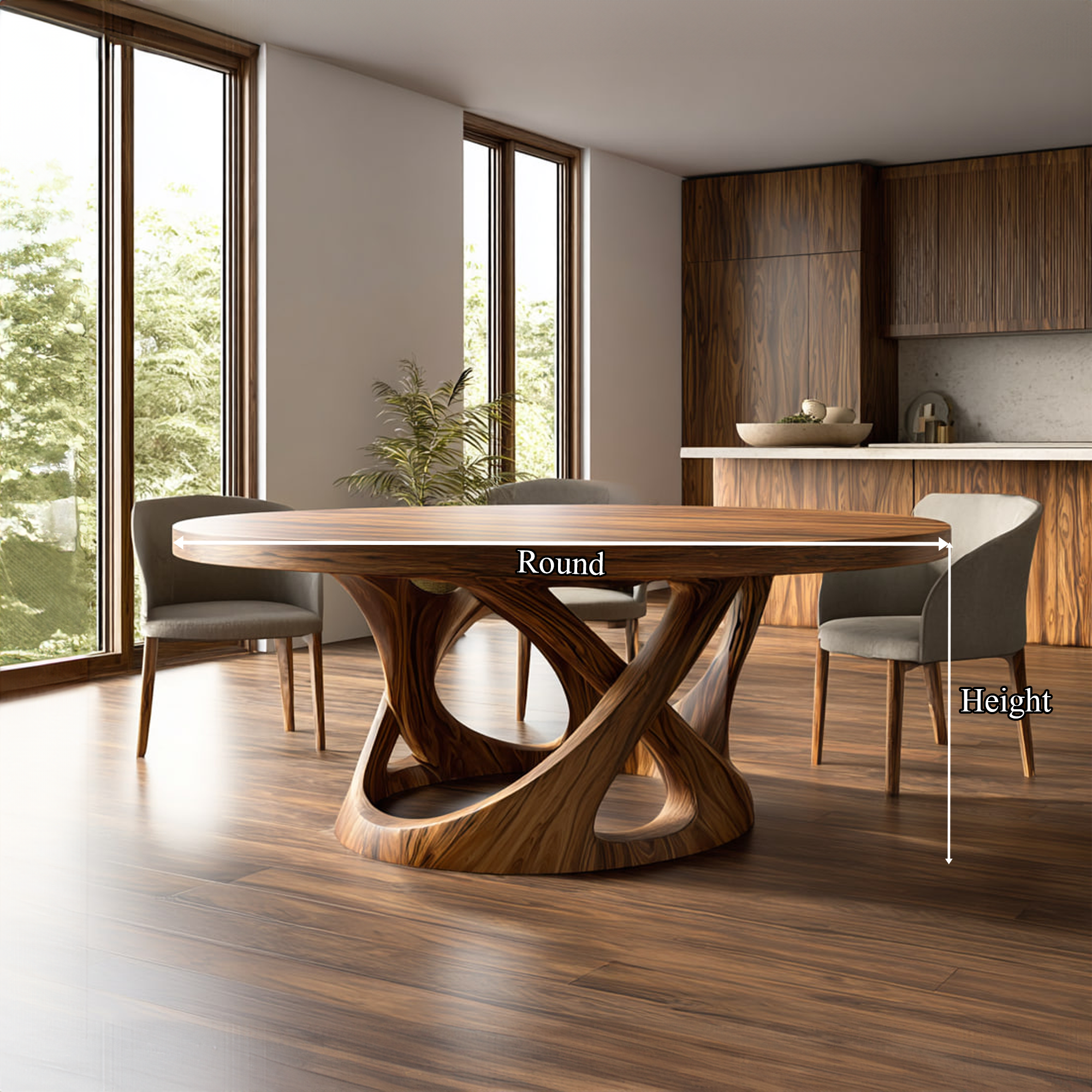 Organic Modern Dining Table Dining Room Or Kitchen SINLKIDT118