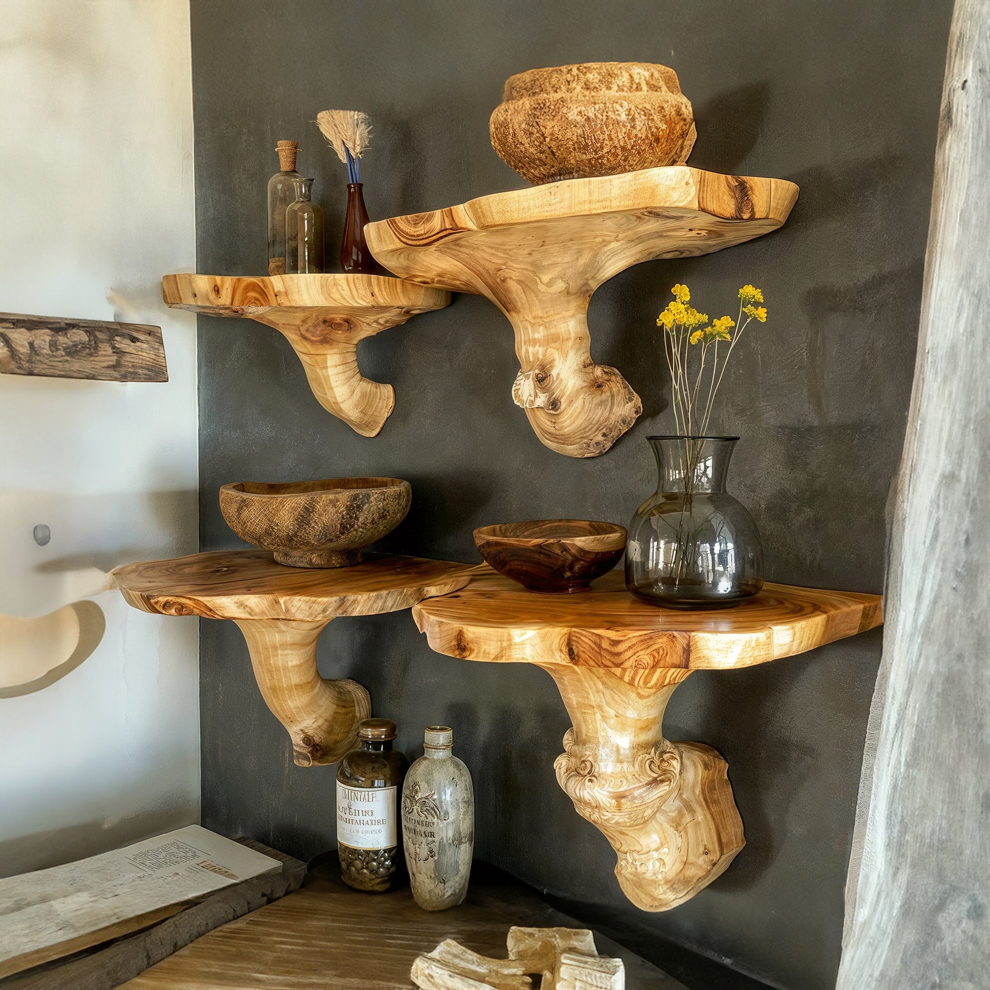 Living Edge Mushroom Floating Shelves SILDTMR004