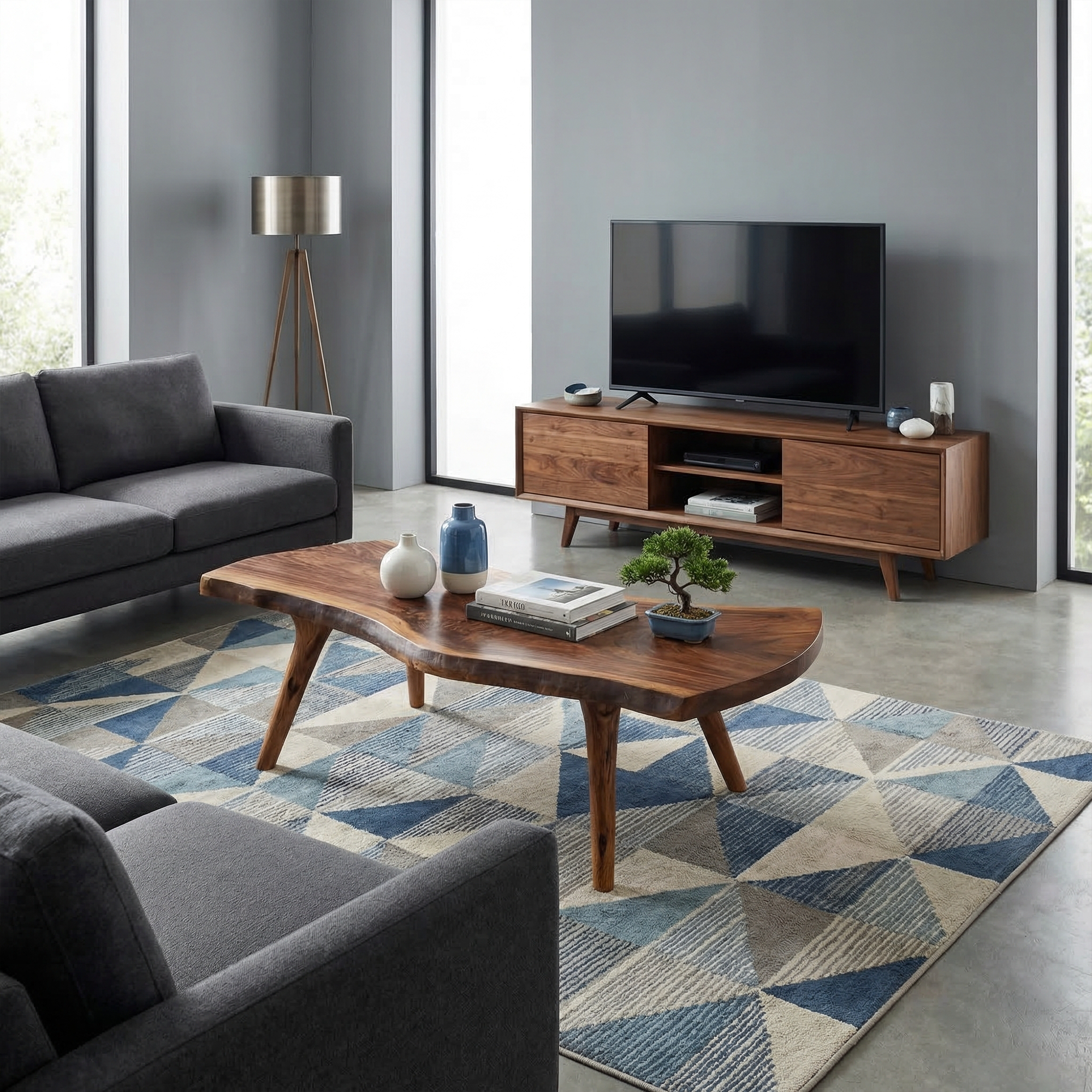 Rustic Live Edge Coffee Table For Living Room And Bedroom SINLKICF340