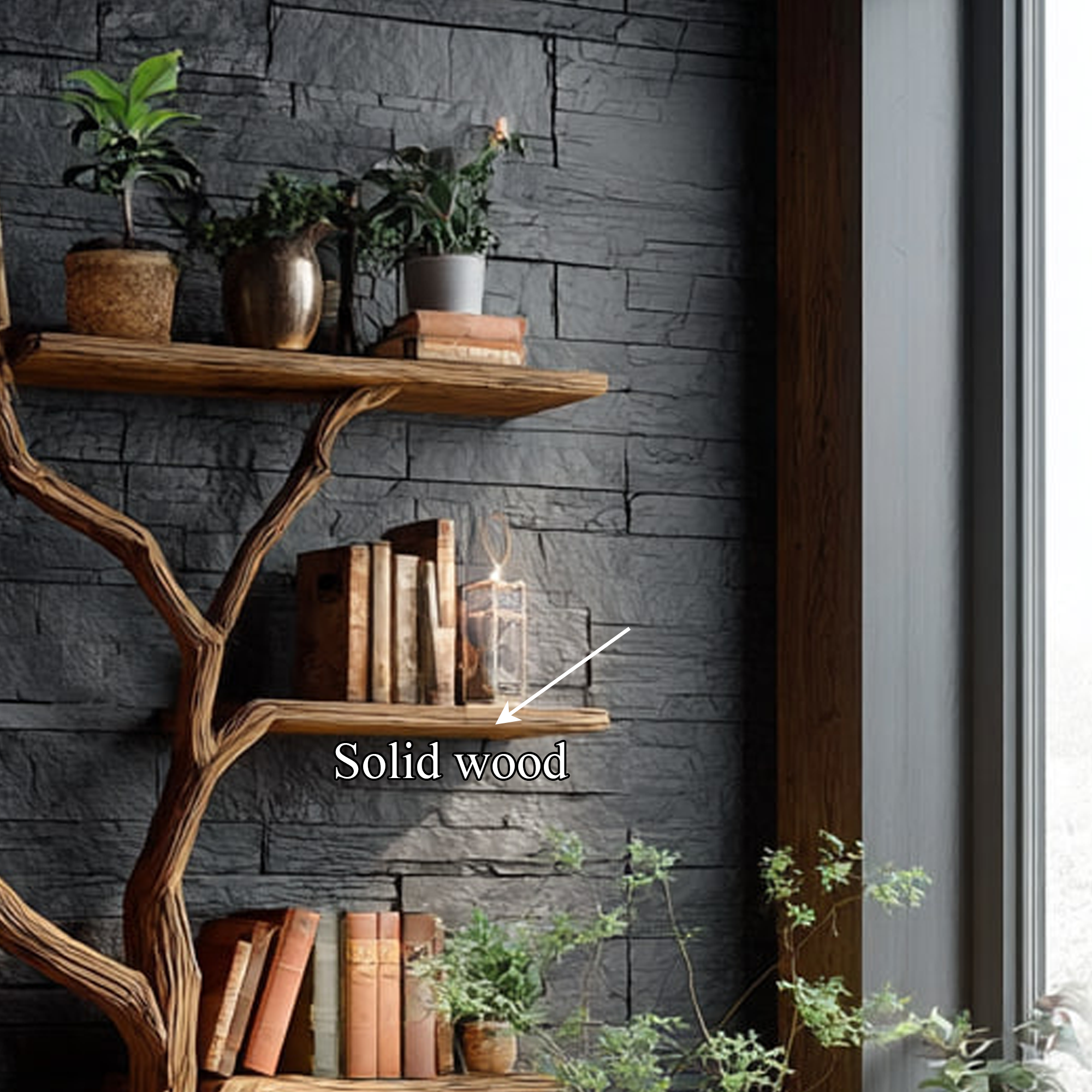 Rustic Tree Bookcase Reading Nook SINLKITB299