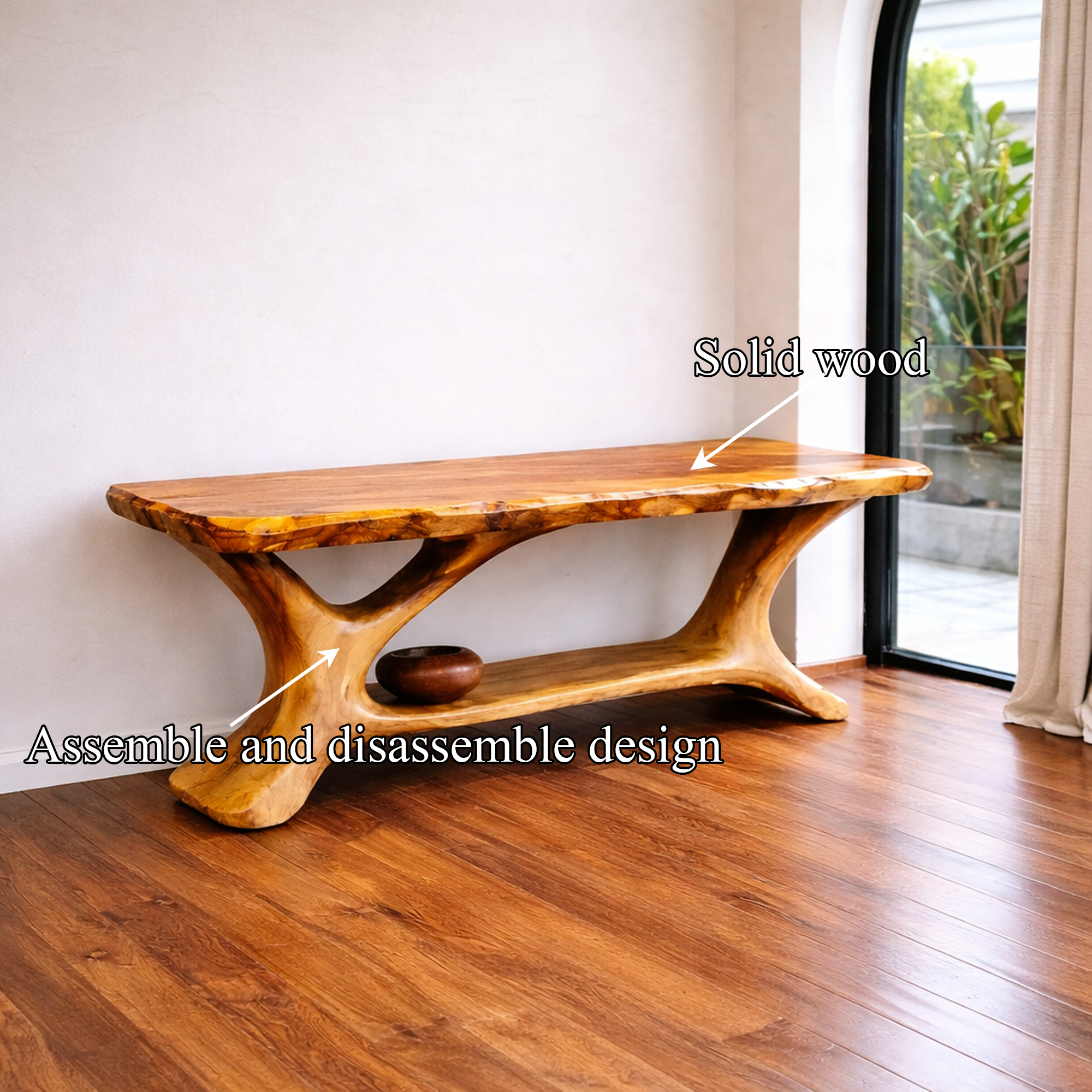 Handmade Rustic Console Table With Artistic Base For Hallway Interior SINLKICS470