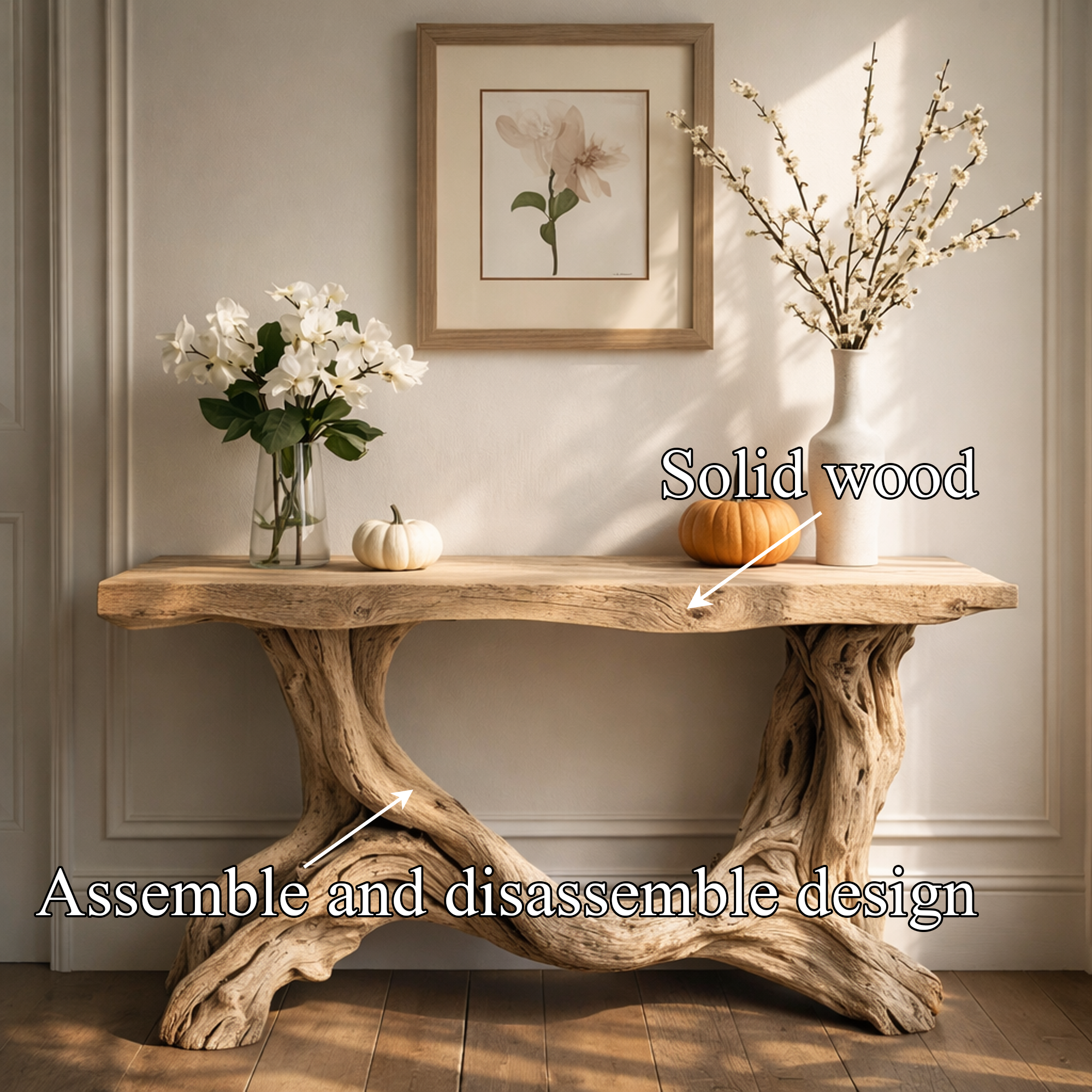 Sculptural Single Pedestal Console Table Handmade Statement Furniture For Living Room Decor SINLKICS478