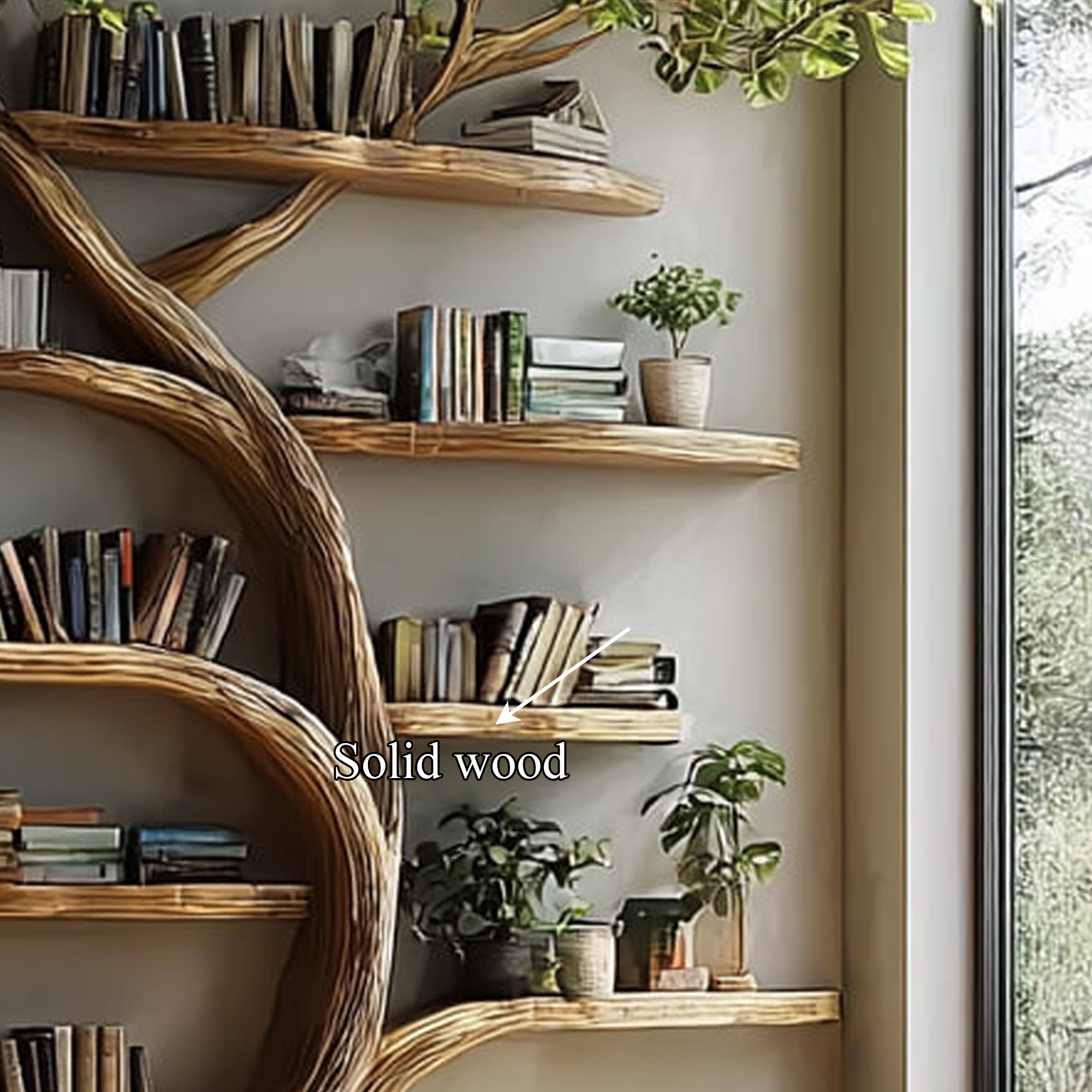 Rustic Tree Bookcase Living Guest Room SINLKITB293