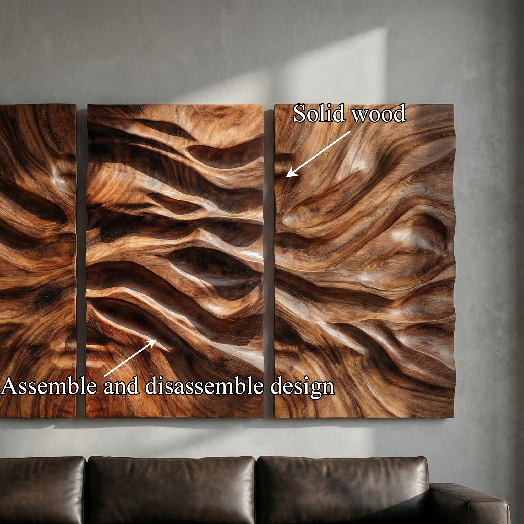 Modern Carved Wall Art Living Room And Bedroom SINLKIWD043