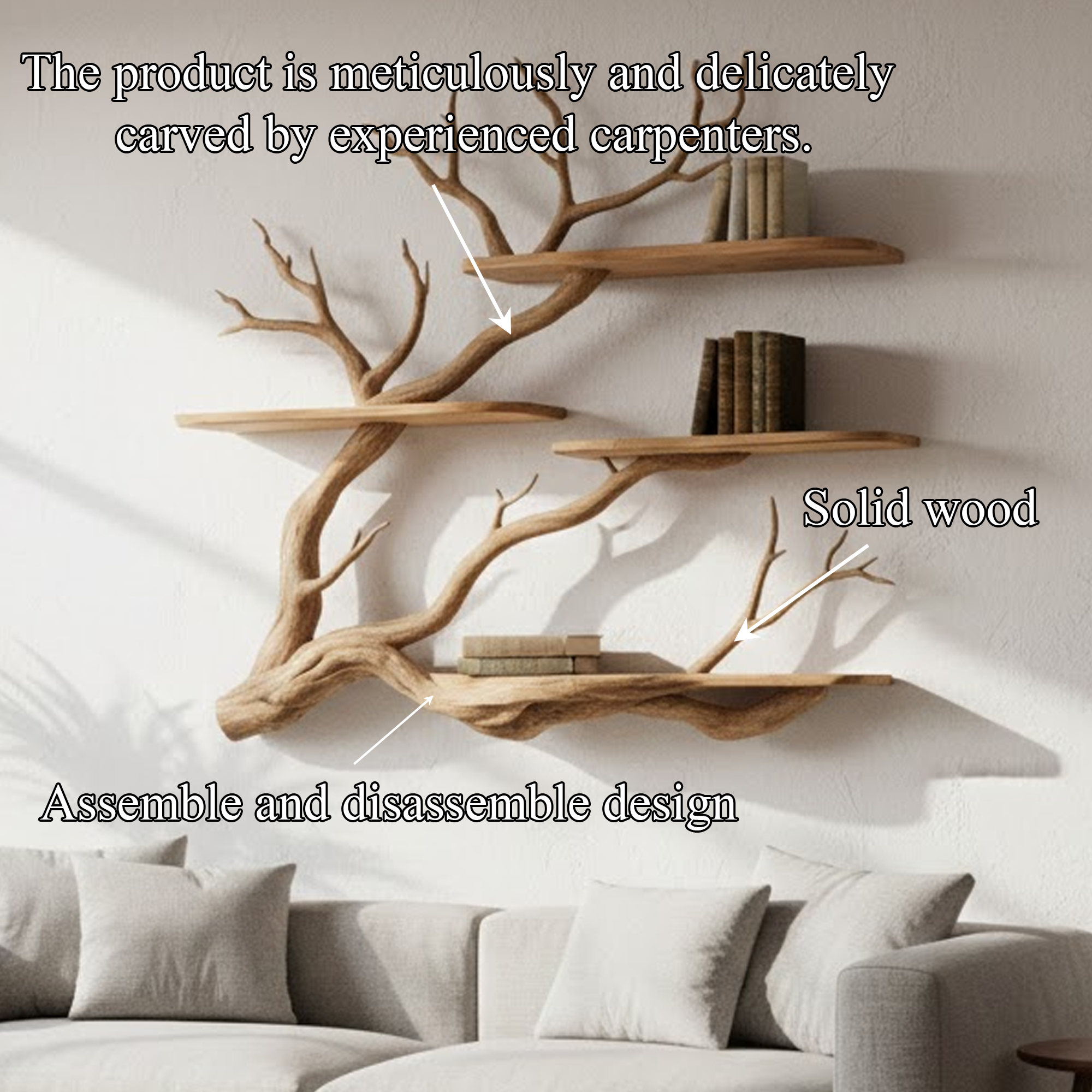 Nature Inspired Wall Shelf Reading Room And Bedroom SINLKITBS108