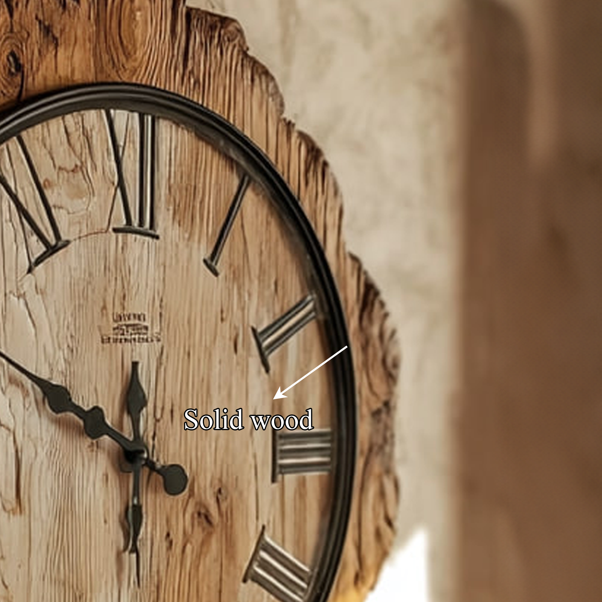 Rustic Natural Edge Wall Clock Wooden Decor Living Room Or Bedroom SINLKICK018