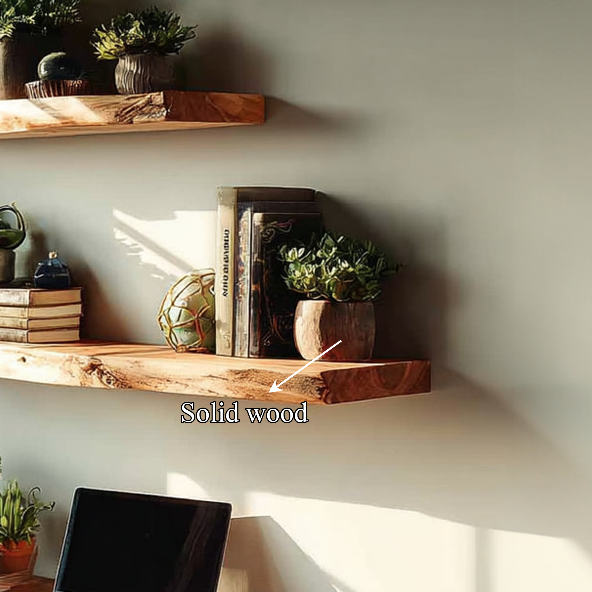 Rustic Floating Shelves Desk Study Room SINLKIFL155