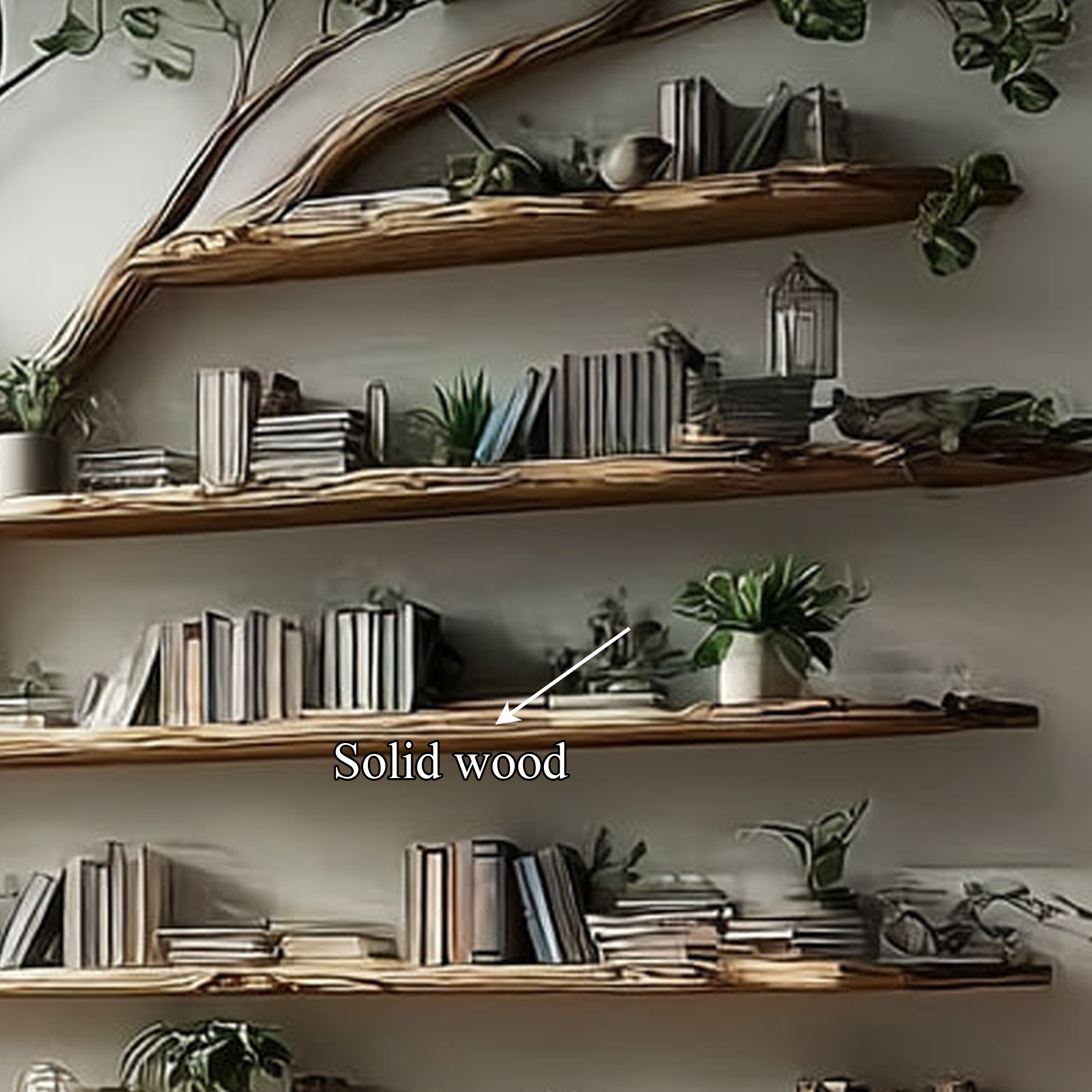 Rustic Tree Display Shelf Modern Living Room SINLKITB295