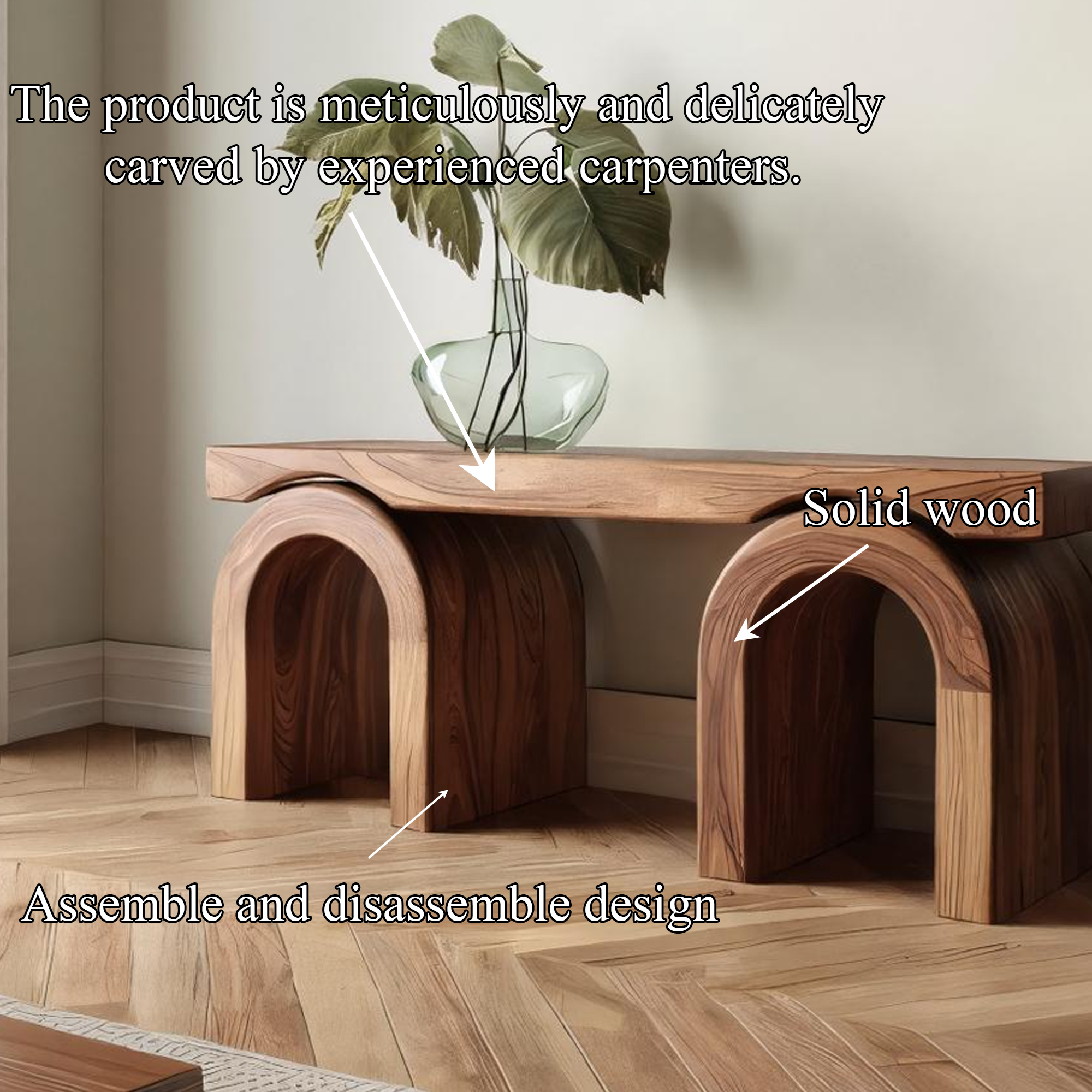 Mid Century Natural Console Table Living Room And Open Room SINLKICS419