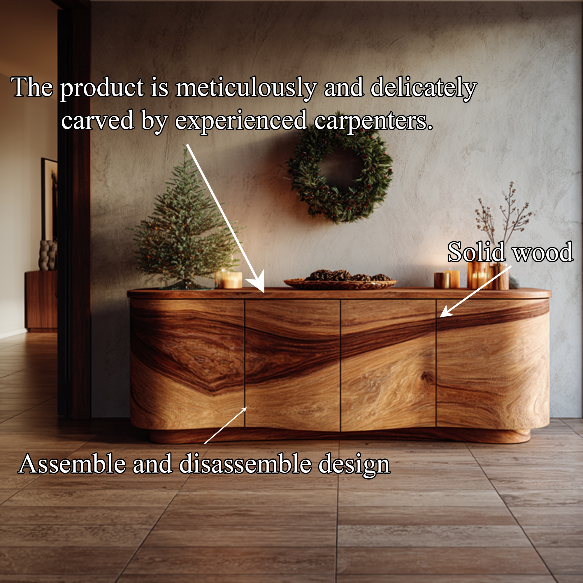 Rustic Luxury Sideboard Cabinet Living Room Interior Decor SINLKISC323