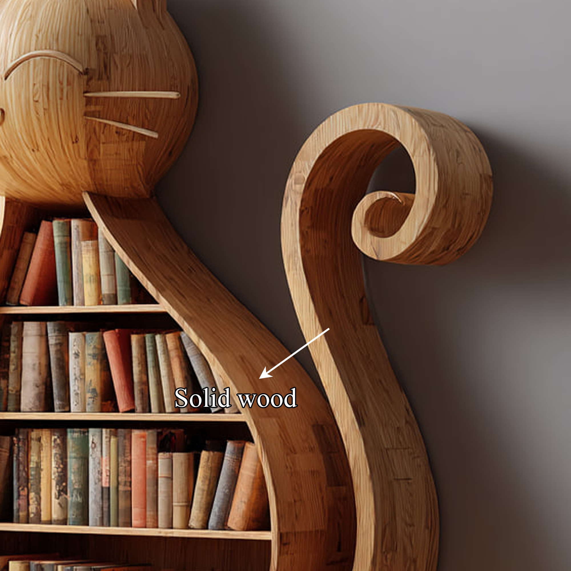 Rustic Cat Bookshelf Kids Room Storage Display SINLKISC157