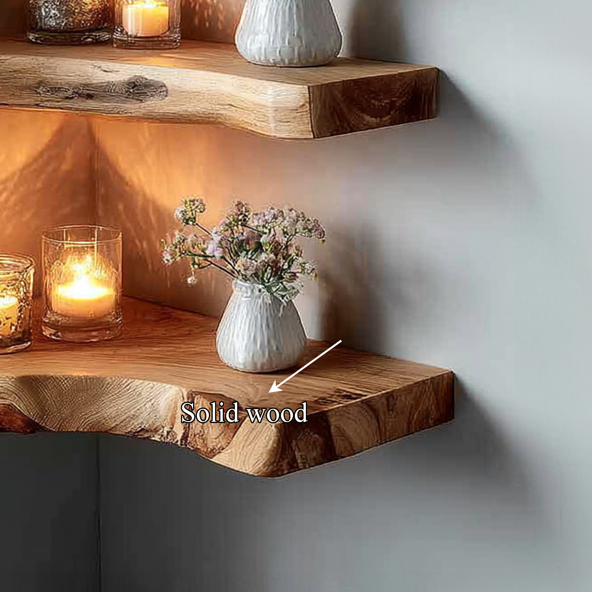 Rustic Corner Floating Shelf Home Office SINLKIFL156