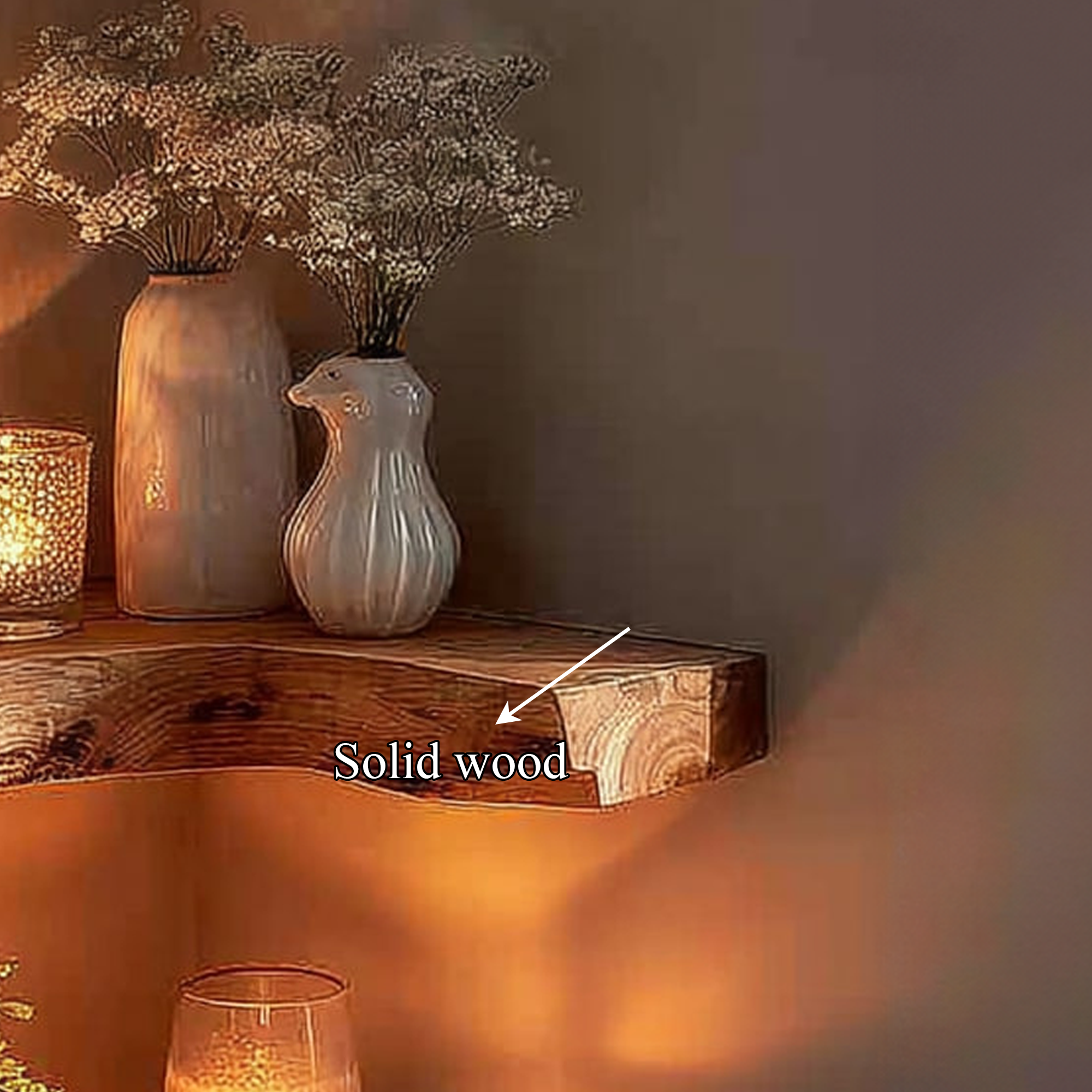Rustic Corner Floating Shelf Reading Nook SINLKIFL158
