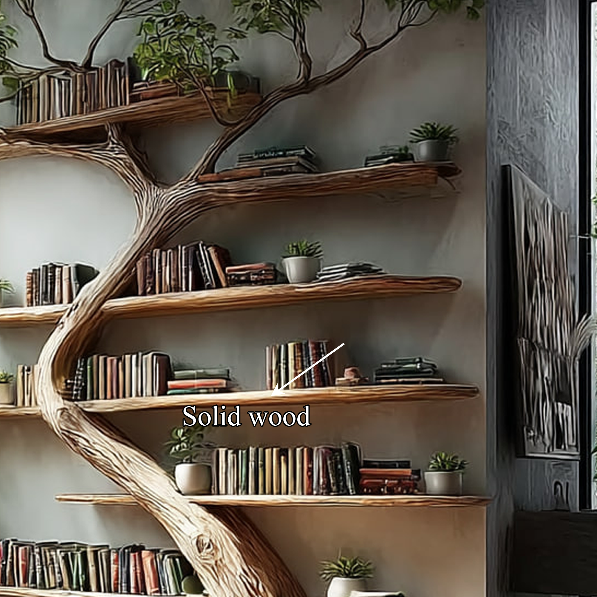 Rustic Tree Bookcase Living Room SINLKITB292