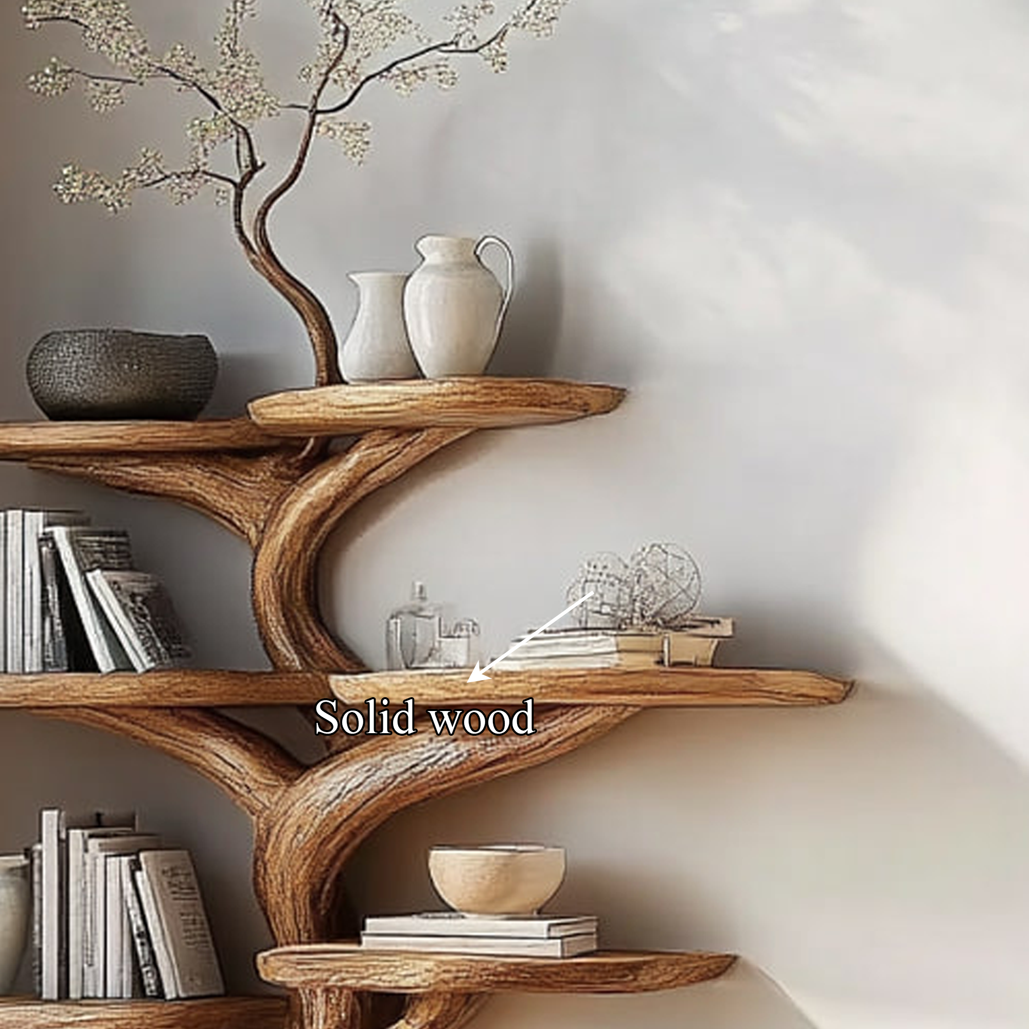 Rustic Decorative Tree Display Shelf Living Room Or Dining Room SINLKITB477