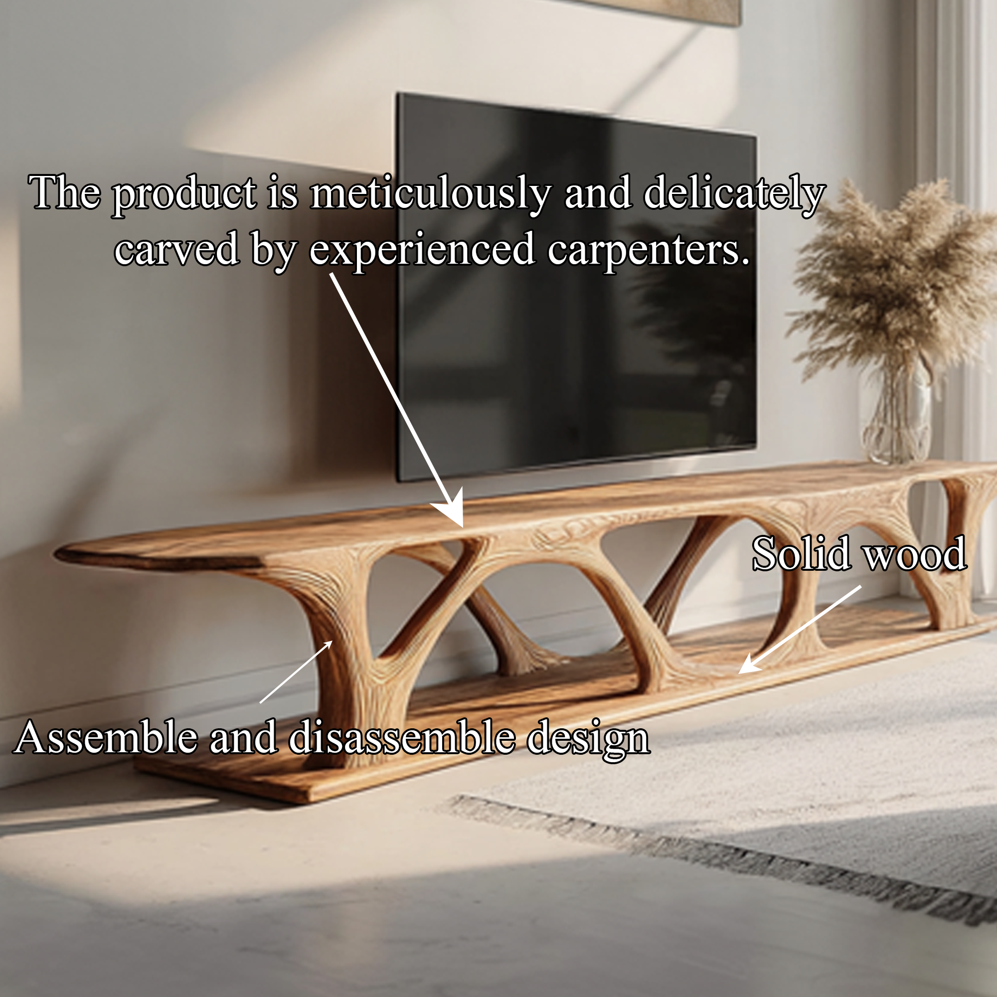 Organic Modern TV Console Table For Living Room SINLKISC337