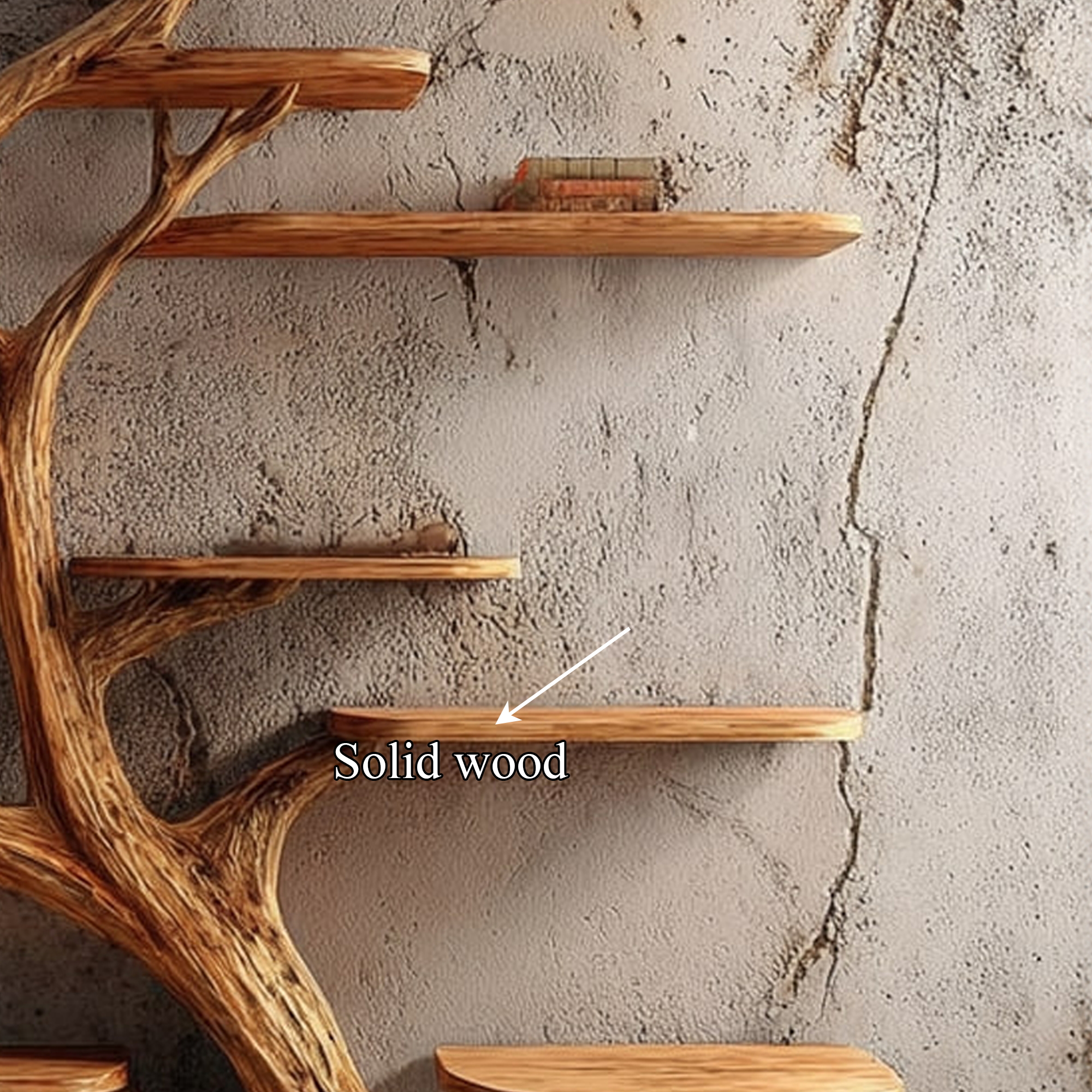Rustic Tree Wall Bookshelf Entryway Study SINLKITB294