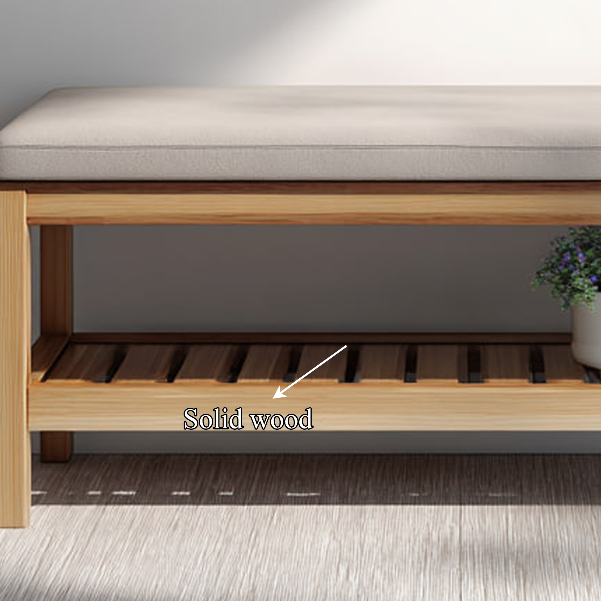 Midcentury Farmhouse Shoe Bench Entryway SINLKISB041