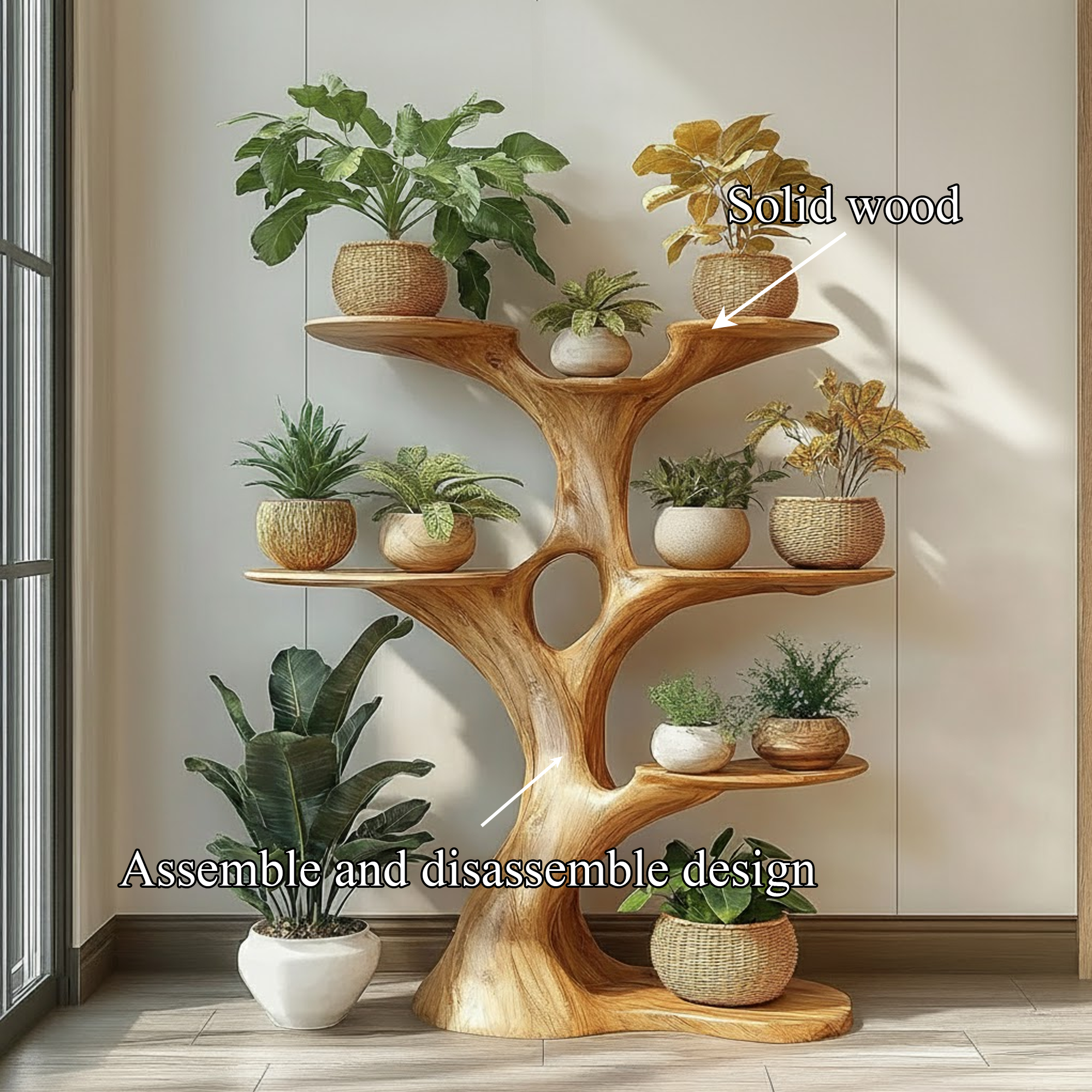Artistic Tree Plant Stand Modern Living Room SINLKITT094