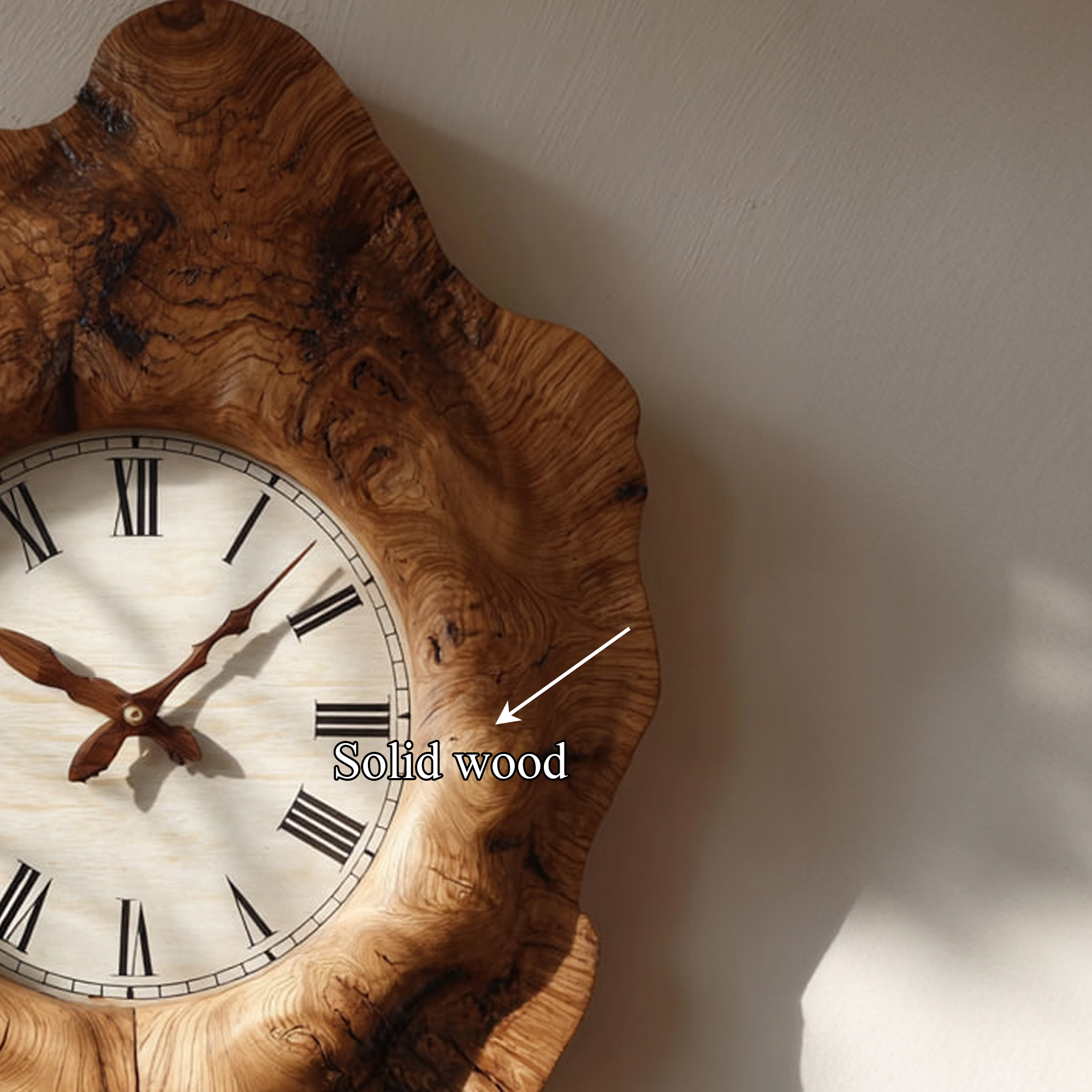 Rustic Organic Wooden Wall Clock Living Room Or Entryway Decor SINLKICK002