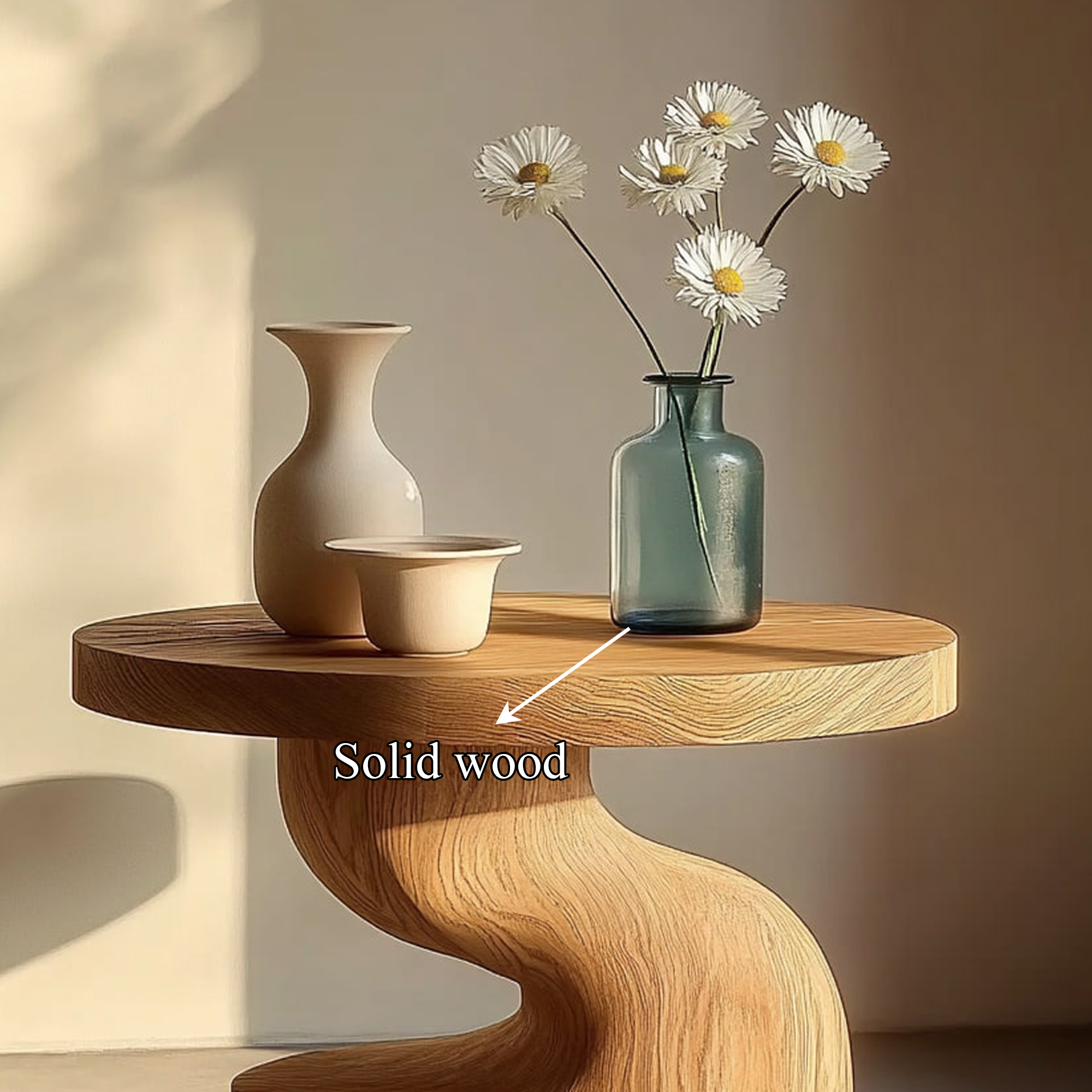 Organic Modern End Table For Living Room SINLKIBT194