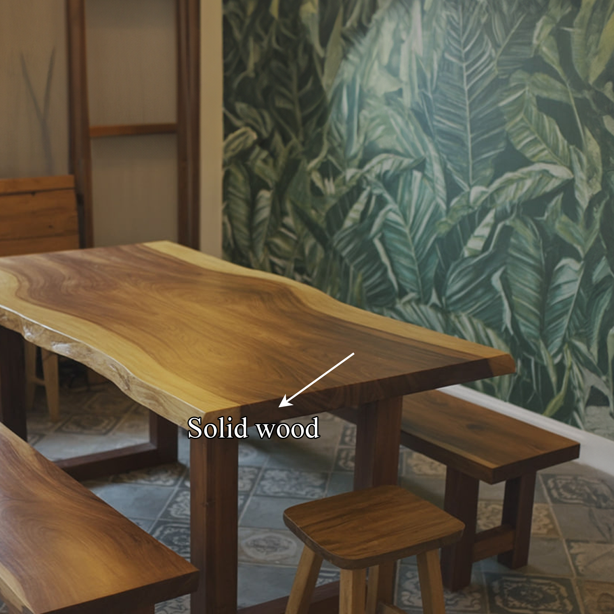 Nature Inspired Live Edge Dining Table Handmade SINLKIDT134