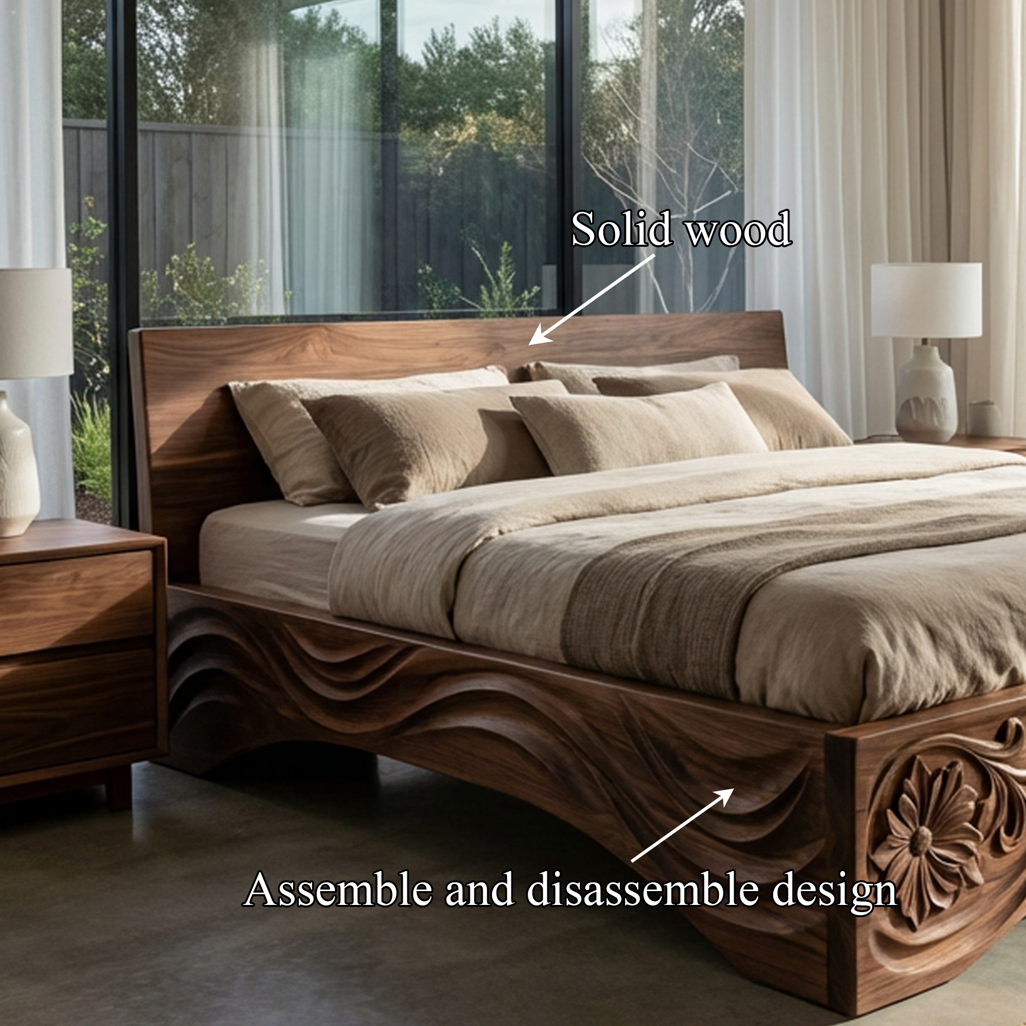 Rustic King Size Bed Frame For Bedroom And Home Interior SINLKIWB106