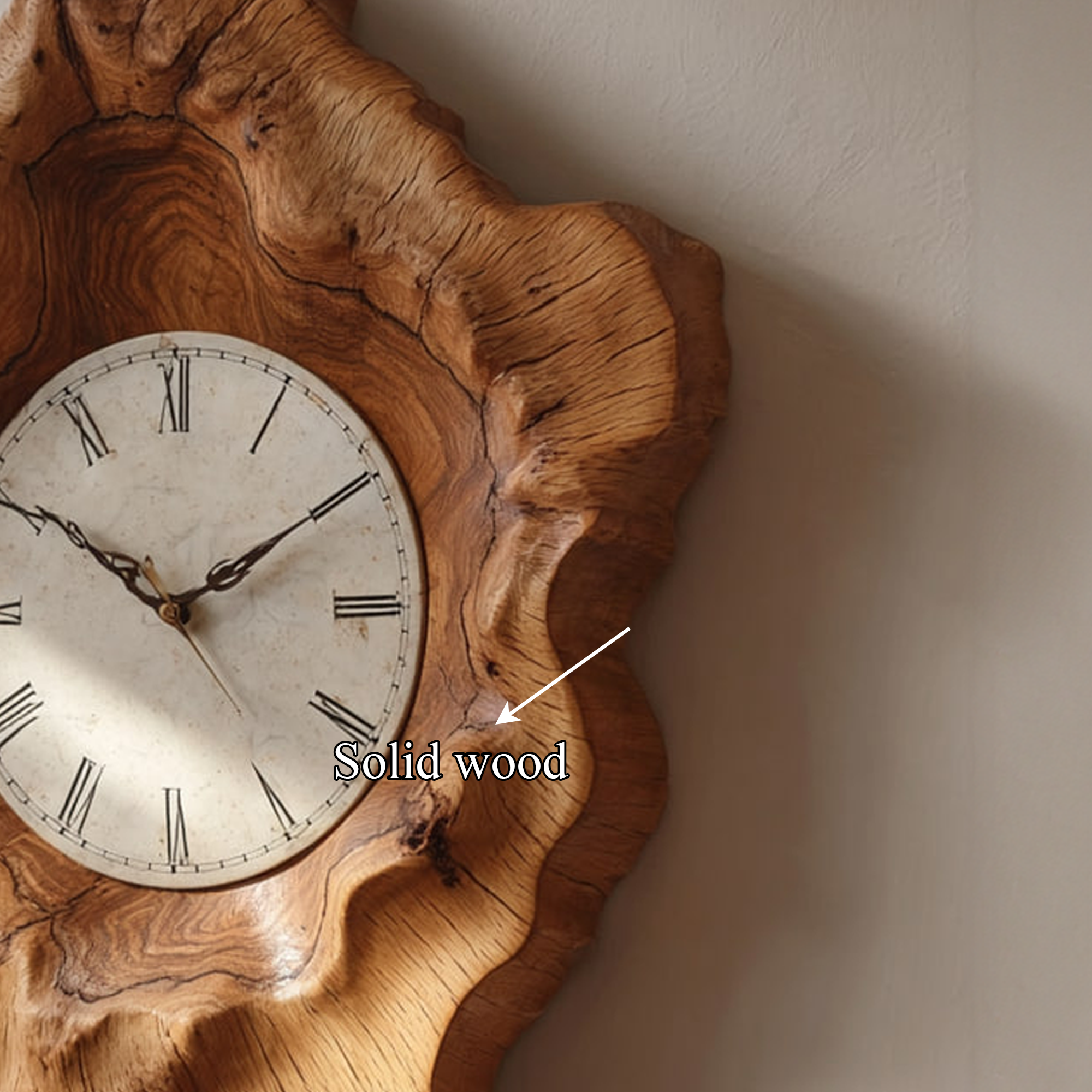 Rustic Organic Natural Wood Wall Clock Office Or Study Room Decor SINLKICK003